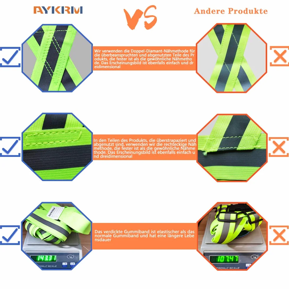 AYKRM Gilet Alta Visibilità con Striscia Riflettente per Corsa Ciclismo
