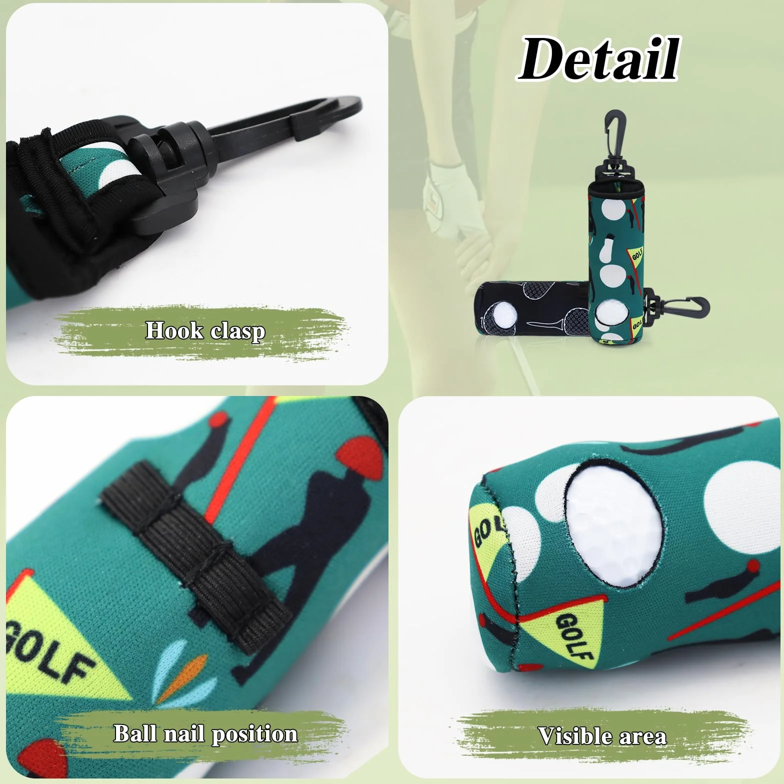 AfitLulu Borsa da golf impermeabile leggera con fibbia a clip per 3 palline