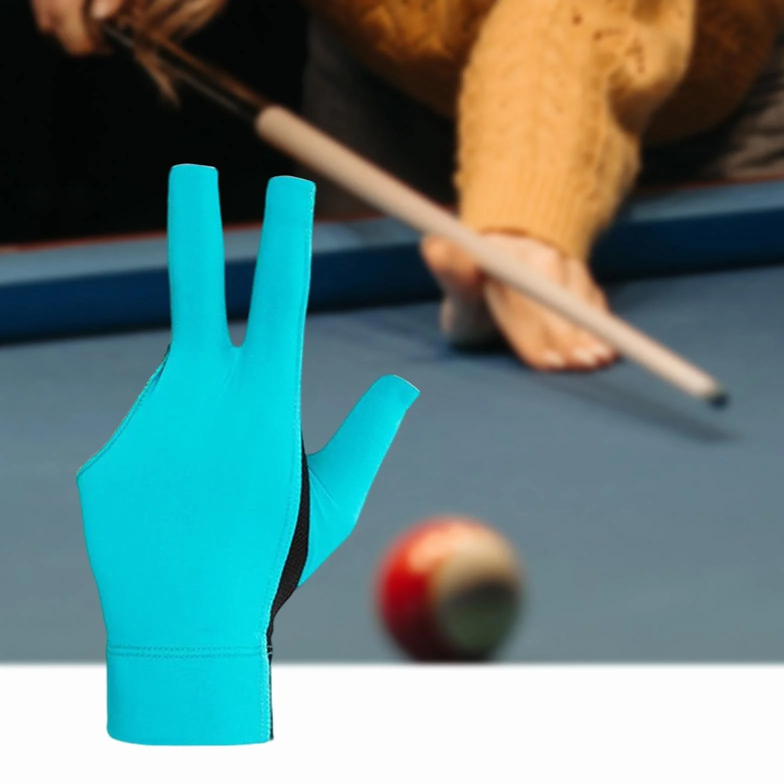 Guanti da biliardo antiscivolo con 3 dita per mano sinistra nero