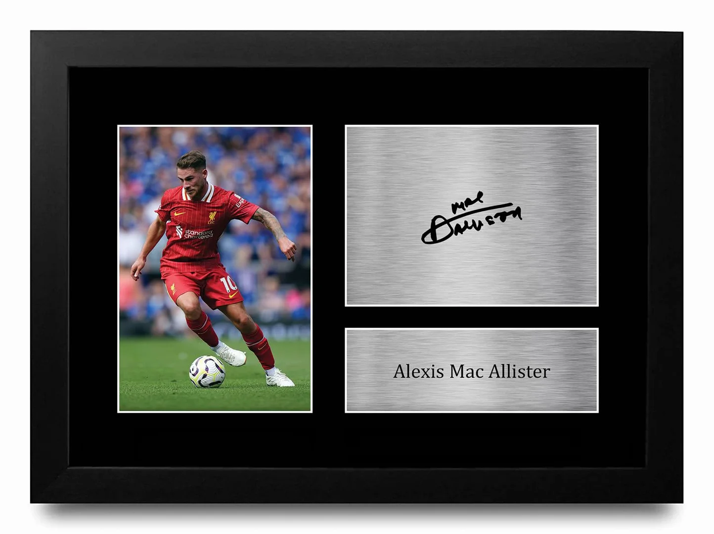 Alexis Mac Allister Liverpool Autografo Firmato Foto A4 Incorniciato Regalo Calcio