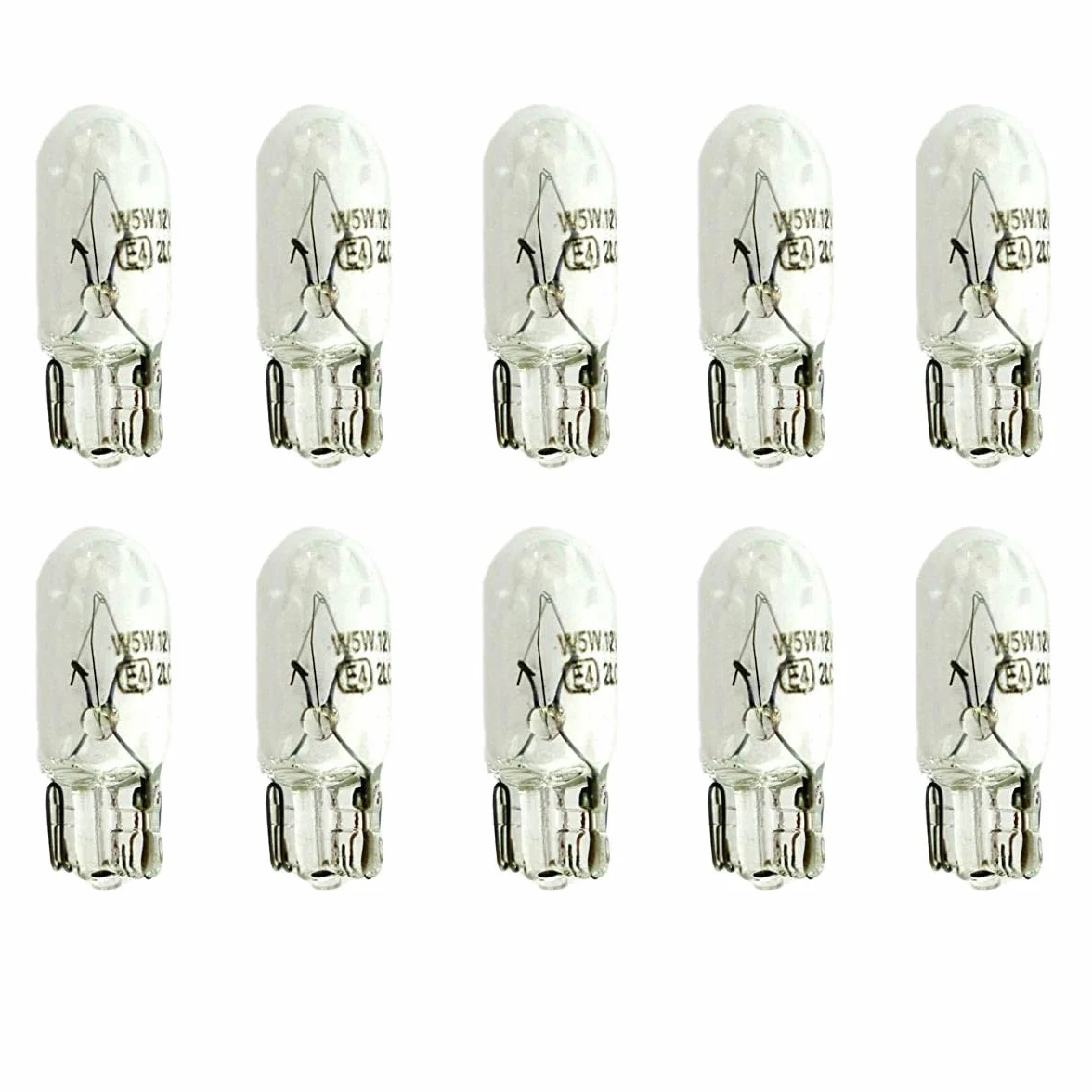 CARALL 10 Pezzi Lampadine Alogene T10 W5W 12V 5W, Ricambi Lampade 12V Per Auto e Moto