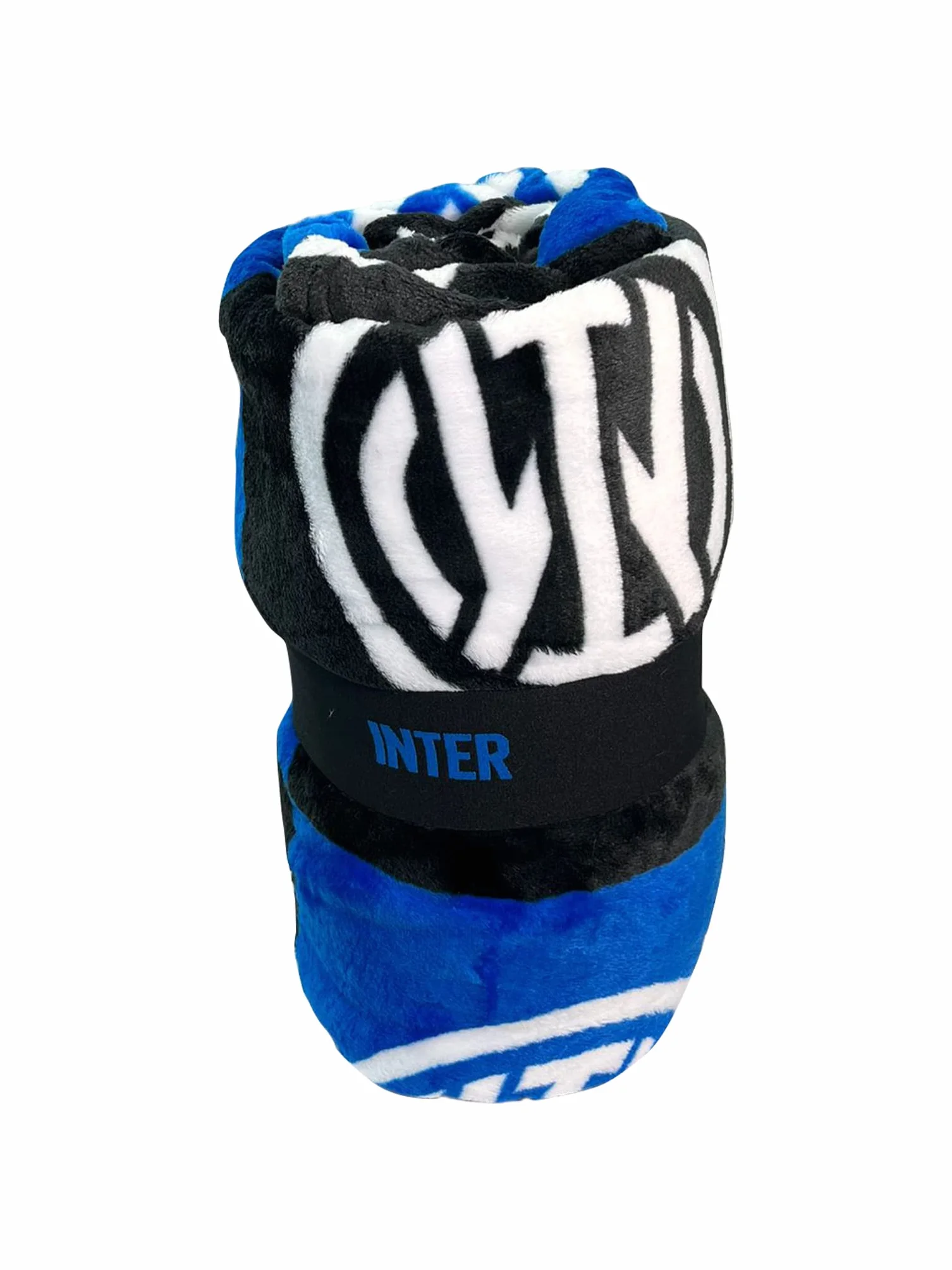 Plaid Coperta Morbida Con Logo 150x210 Nero Azzurro Soft Touch