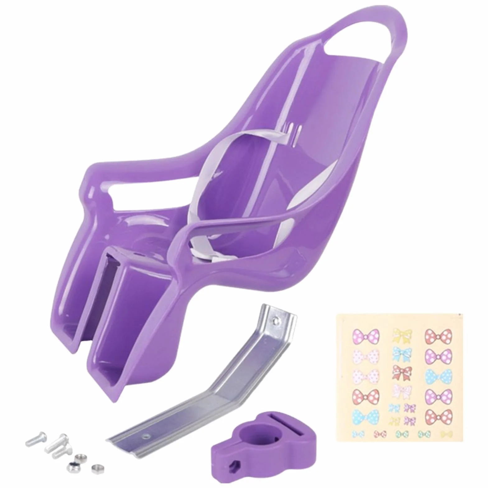 Seggiolino per Bicicletta per Bambole con Adesivi, Portabiciclette, Set Regalo per Bambini, Animali di Peluche Sicuri