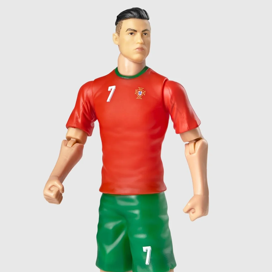 Megableu Statuetta Calcio Ronaldo 20 cm Figura Realistico Articolato Licenza Ufficiale 10 Punti Articolazione Giocattolo Calcio