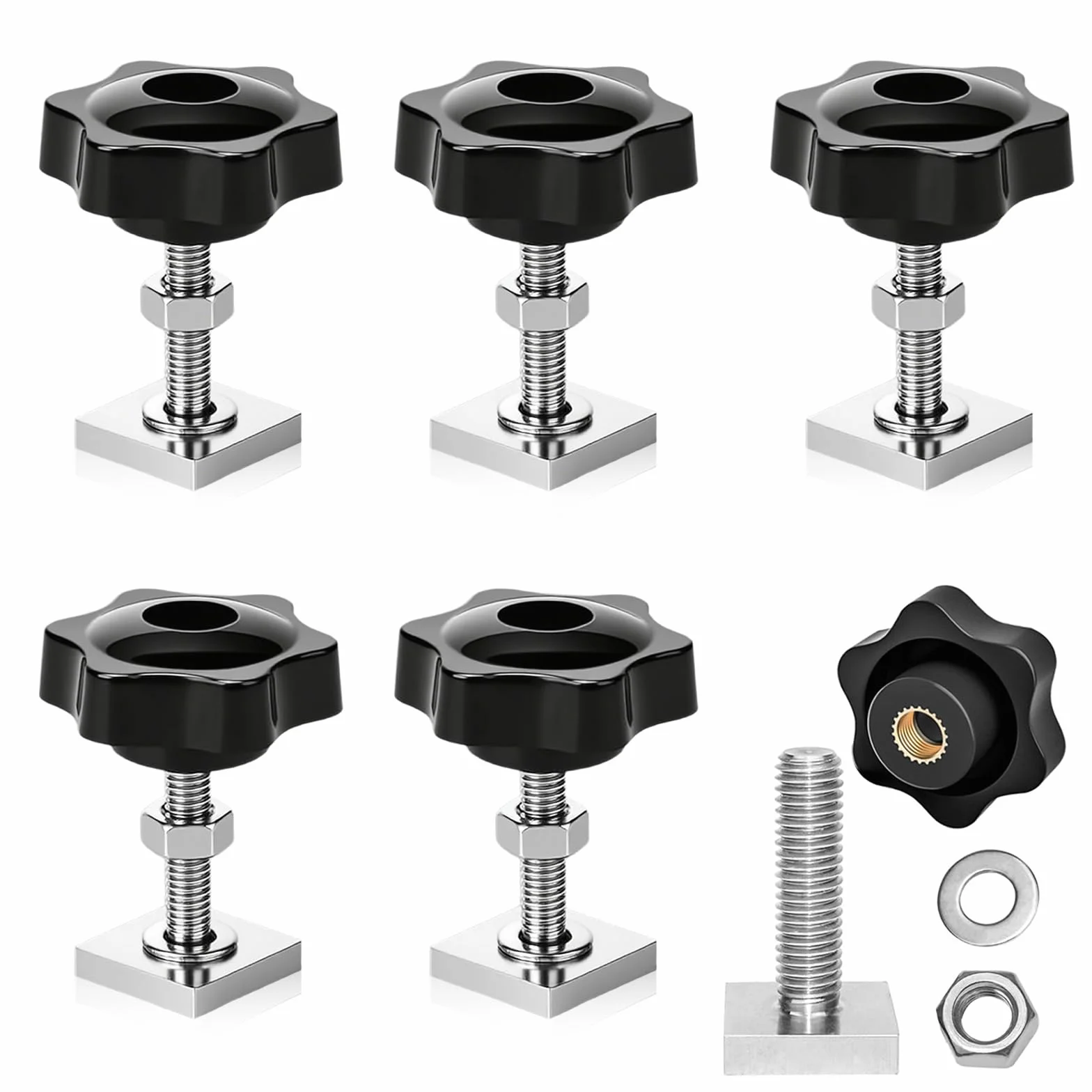 6 viti per scanalature a T, in acciaio inox M8, per tetto, compatibile con barre per tetto, barre portapacchi e binari