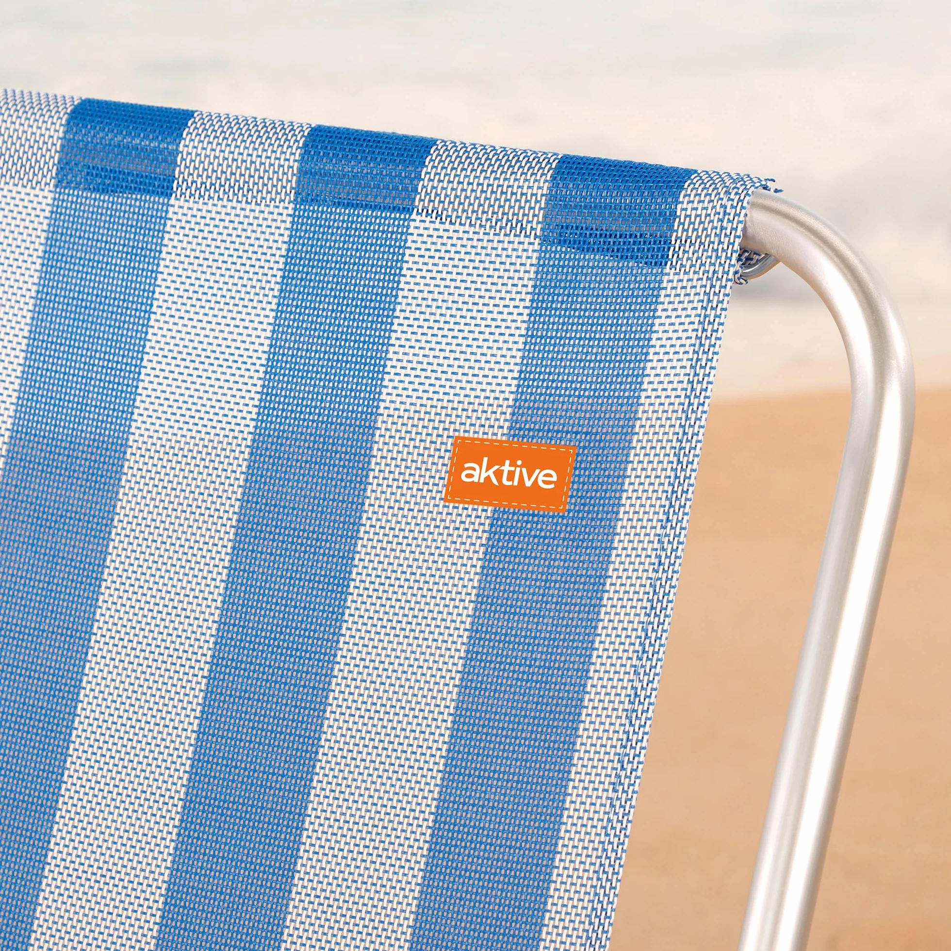 Aktive Sedia Pieghevole Fissa Alluminio Beach 47x54x75 cm Blu