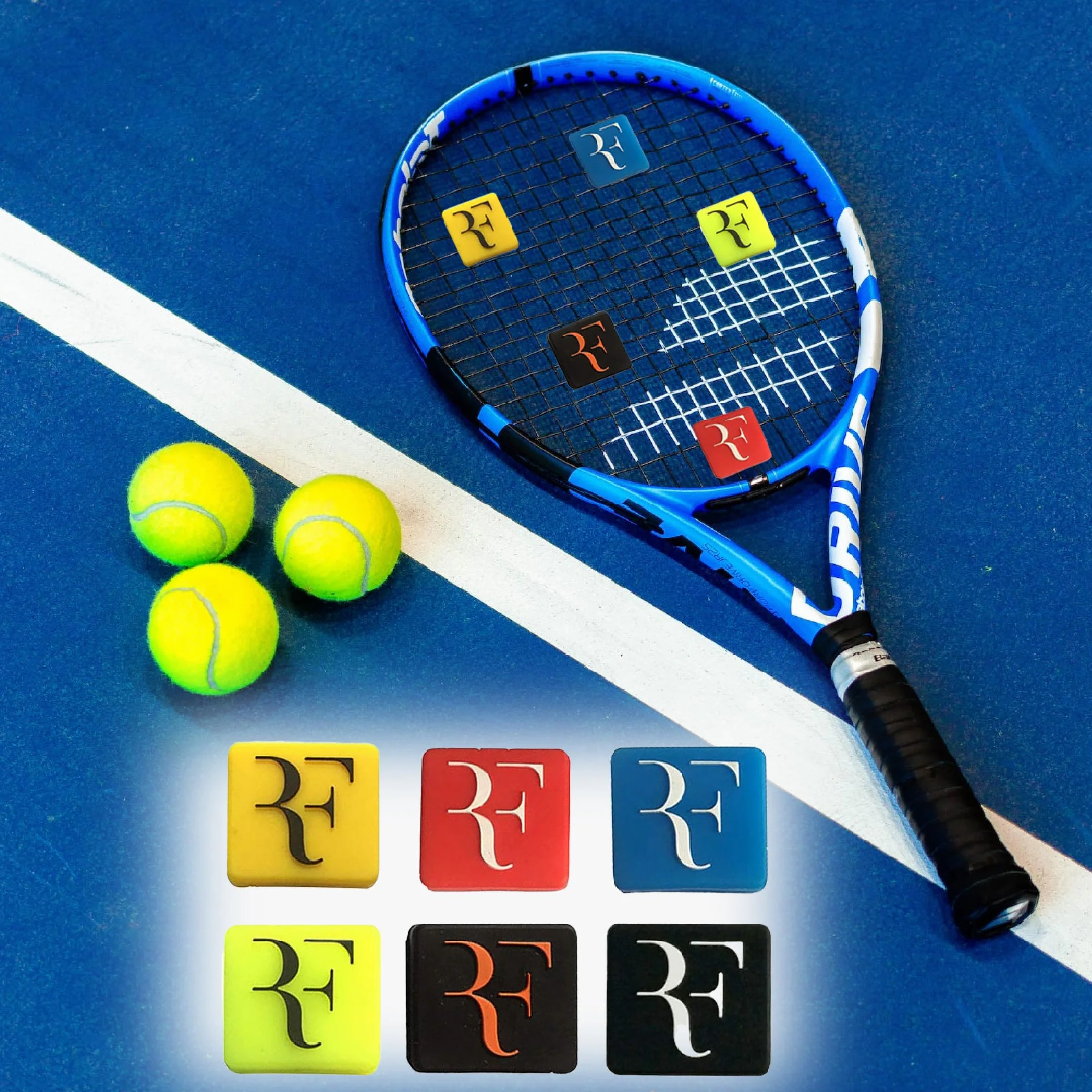 Ammortizzatore per Racchetta Tennis 6pcs Silicone Anti-Vibrazione Anti-Skid