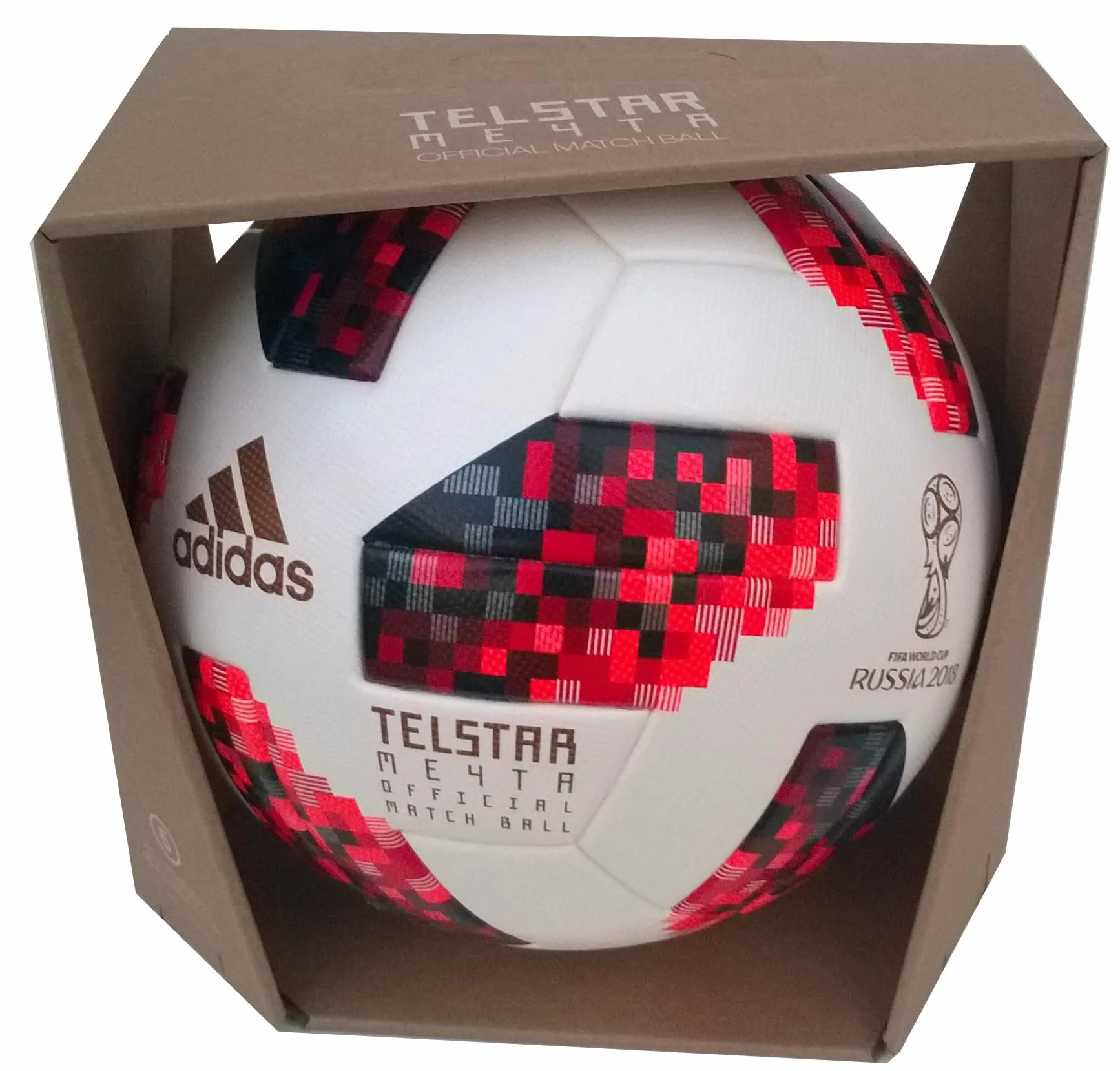 adidas Pallone MONDIALI Russia 2018 Ufficiale FIFA World Cup Knockout CW4680 Size 5 Telstar MECHTA OMB Bianco Rosso Whithe Solar Red Pallone Mondiale Russia Originale Calcio Calcetto