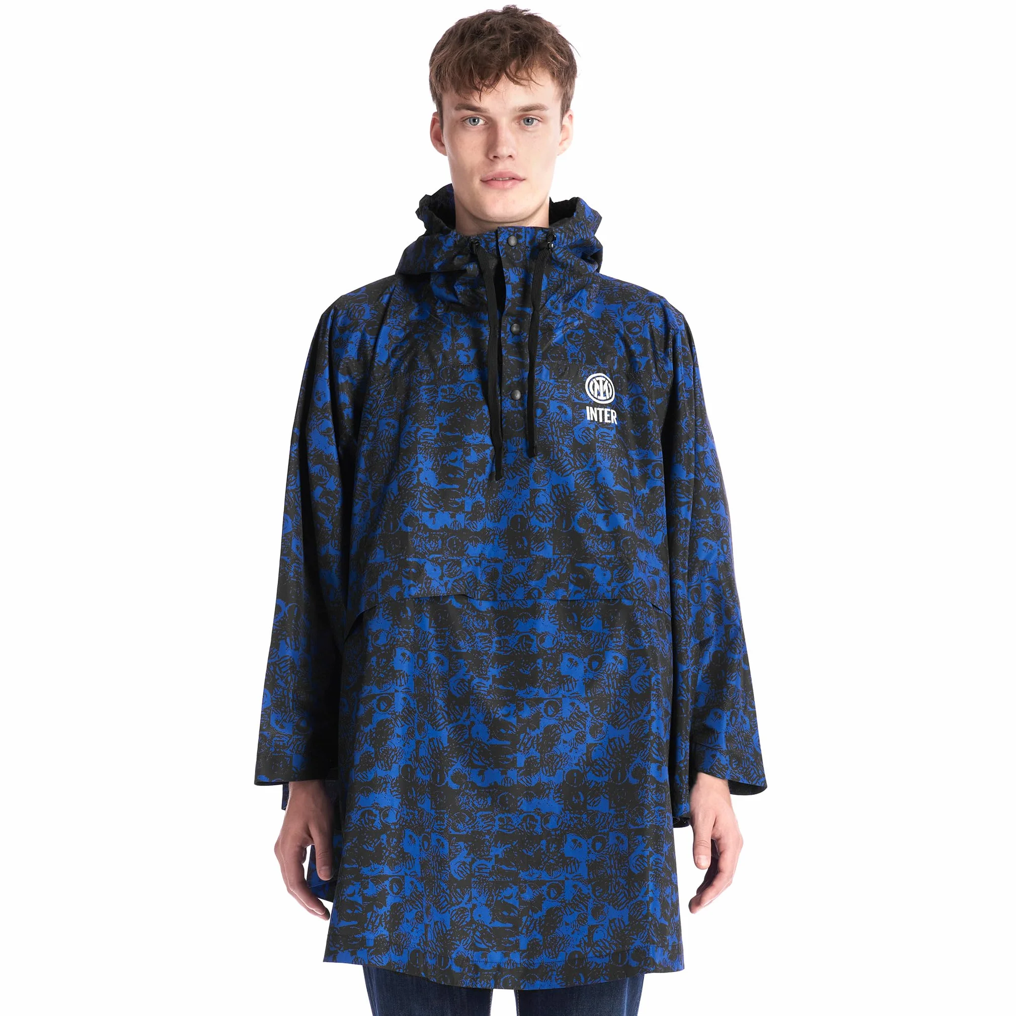 Inter - Giacca/Poncho Impermeabile, Collezione Esclusiva Rain, Unisex-Adulto, Adatta per Tutte le Stagioni e Occasioni, Prodotto Ufficiale