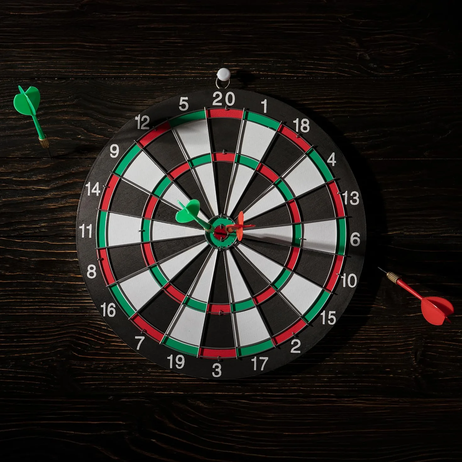 Gioco Bersaglio Freccette Regolamentare 38 CM Tabellone Doppia Faccia Tiro a Segno con 6 Frecce in Acciaio DartBoard Rotondo