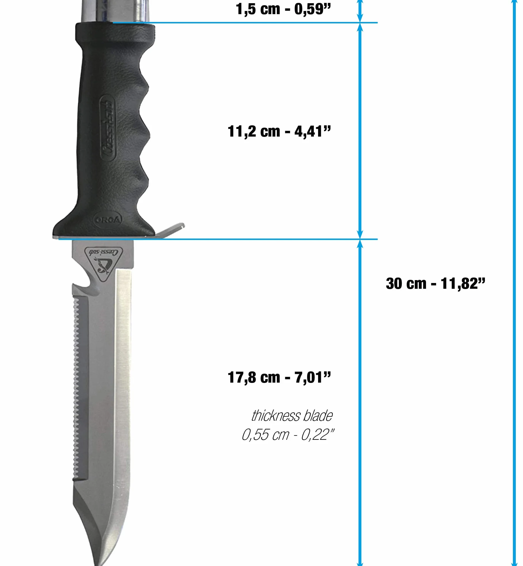 Cressi Orca Coltello Subacqueo Nero Adulto Unisex