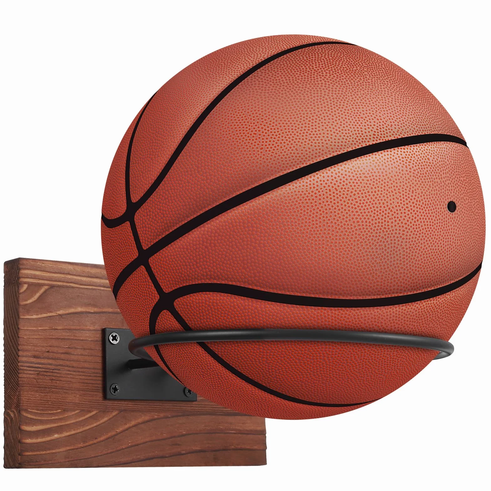 Porta Palloni da Calcio a Parete, Supporto per Pallone Basket Rugby Pallavolo, Espositore (Nero)