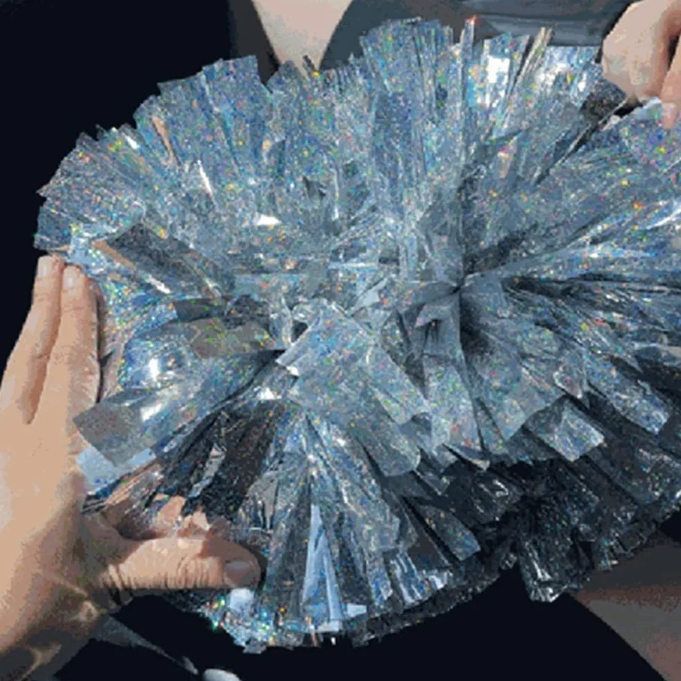 Pompon da Cheerleading 12,6 Pollici con Diamante Metallico Lucido per Bambini, Giochi Sportivi Scolastici