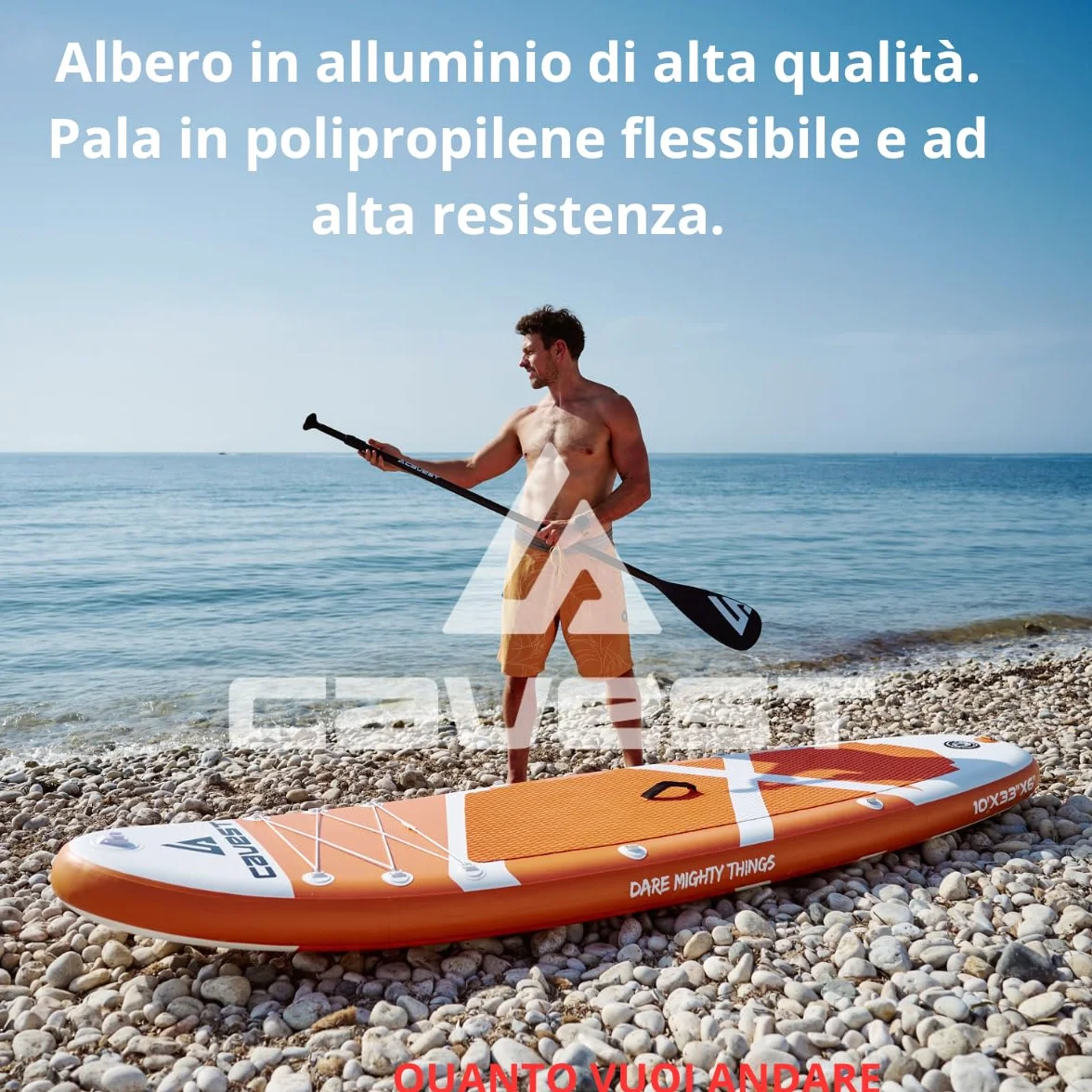 Cavest Remo Paddle Surf Telescopico Regolabile 3 Pezzi Leggero Rimovibile