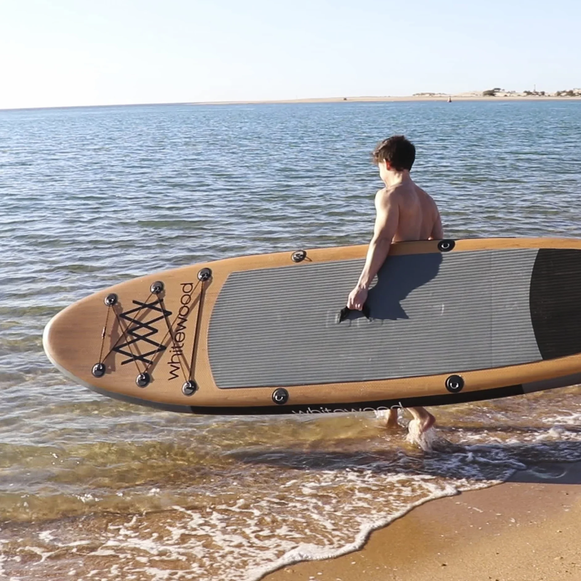 SUP Tavola da Stand Up Paddle Gonfiabile Premium 10-11' 305-335 cm Disegno Legno con Accessori Pagaia Pompa Zaino Borsa Impermeabile 200 kg 2-3 Persone