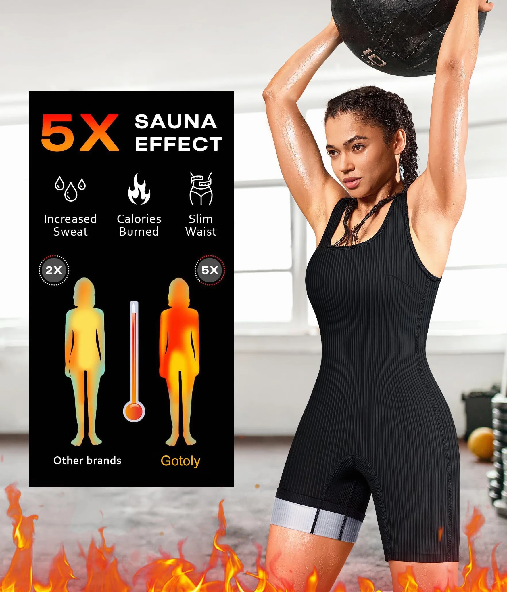 Gotoly Tuta Sauna Dimagrante Donna Body Shaper Sudore Allenamento