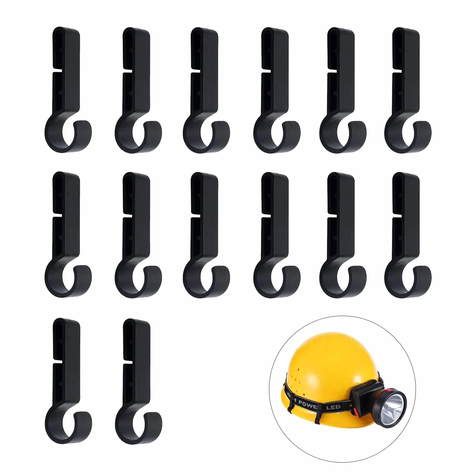 Clip per Elmetto per Lampada Frontale 14 Pezzi, Clip per Casco con Gancio in Plastica Adatto a Vari Fari e Caschi