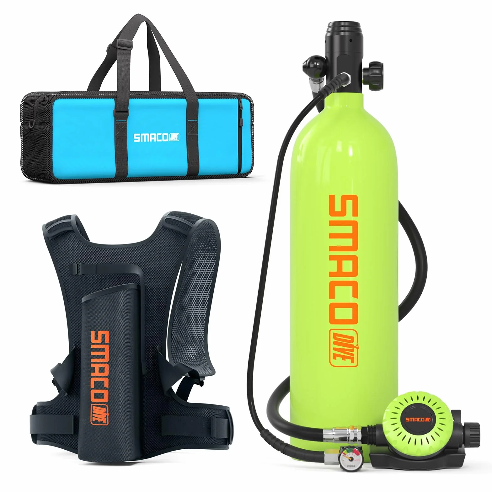 SMACO S700 Plus Mini Bombola Subacquea 2L Scuba Tank Portatile Emergenza