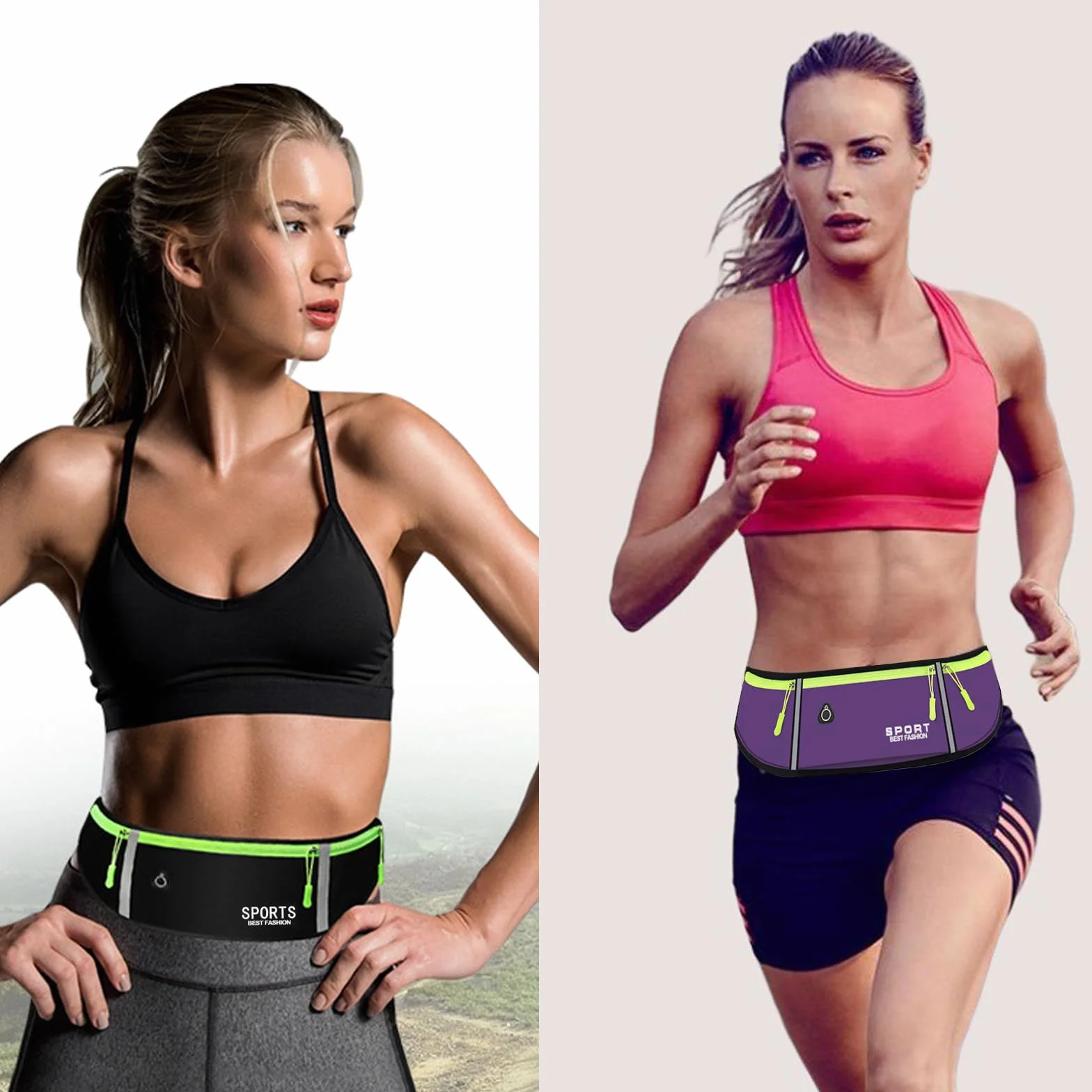 Marsupio Running Impermeabile Sportivo con Borsa a Rete per Borraccia - Fitness Corsa