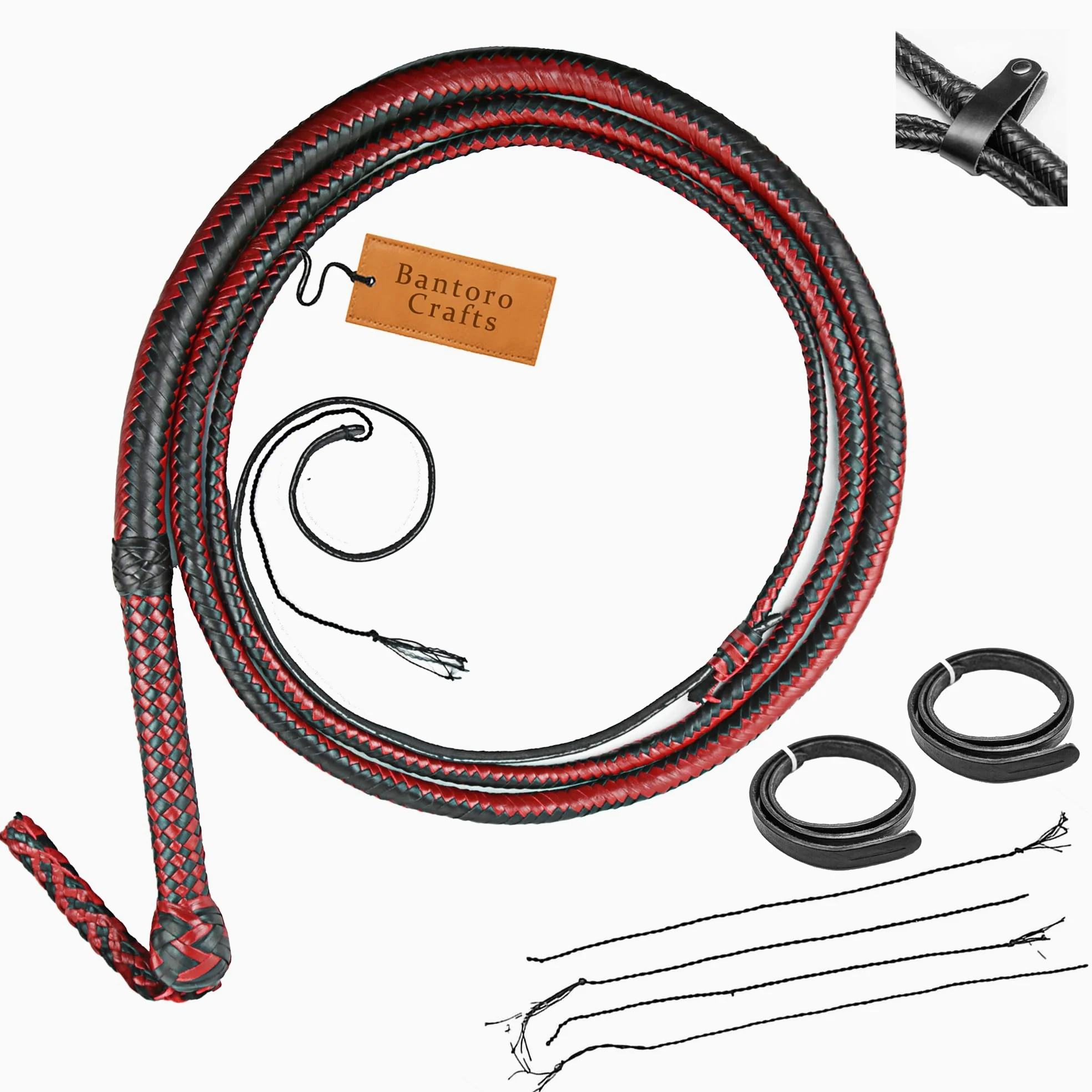 Frusta in Pelle di Canguro Frusta Pesante in 16 Fili Intrecciati Pancia in Pelle Intrecciata e Supporto in Pelle all'Interno Frusta rumorosa Indiana Jones Equitazione Equestre Frusta rumorosa