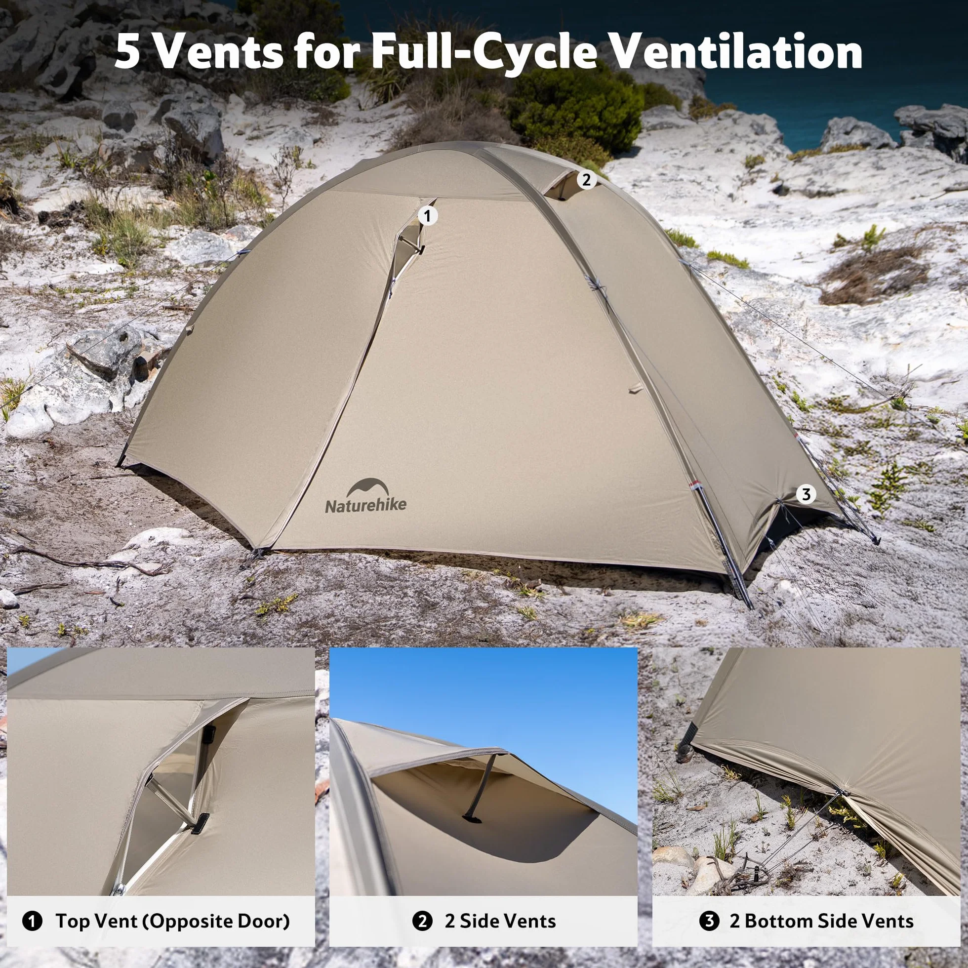 Naturehike Giling Pro/UL Tenda a Cupola 1-2 Persone 4 Stagioni Ultraleggera Impermeabile per Backpacking