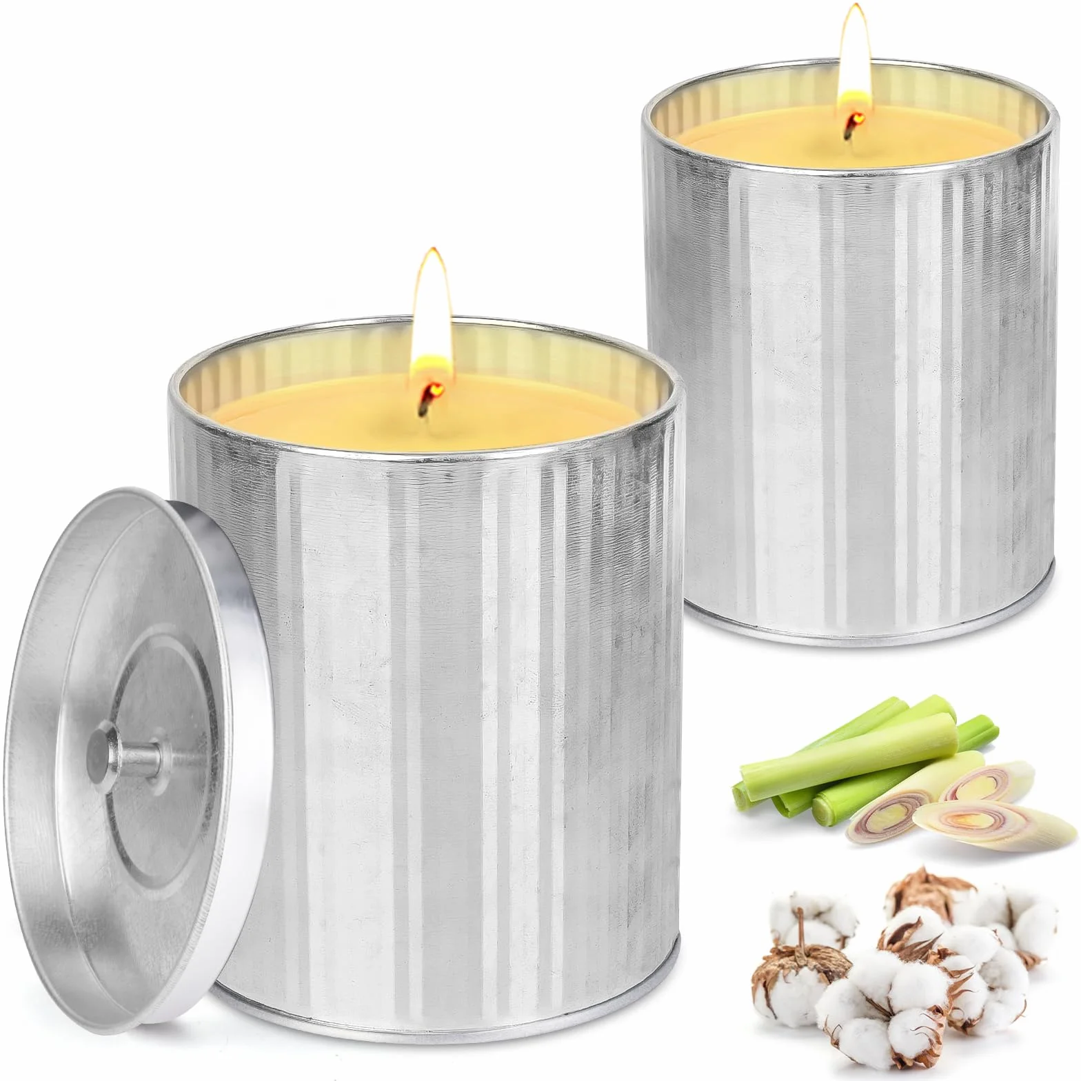 Candela alla citronella per esterni cera di soia olio di limone durata 100-120 ore set giardino campeggio regalo estivo