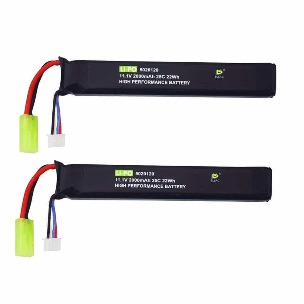 Batteria al litio 11.1V 2000mAh 3S per M4 Crane Stock M110 G36 M14 L85 AUG G3 softair
