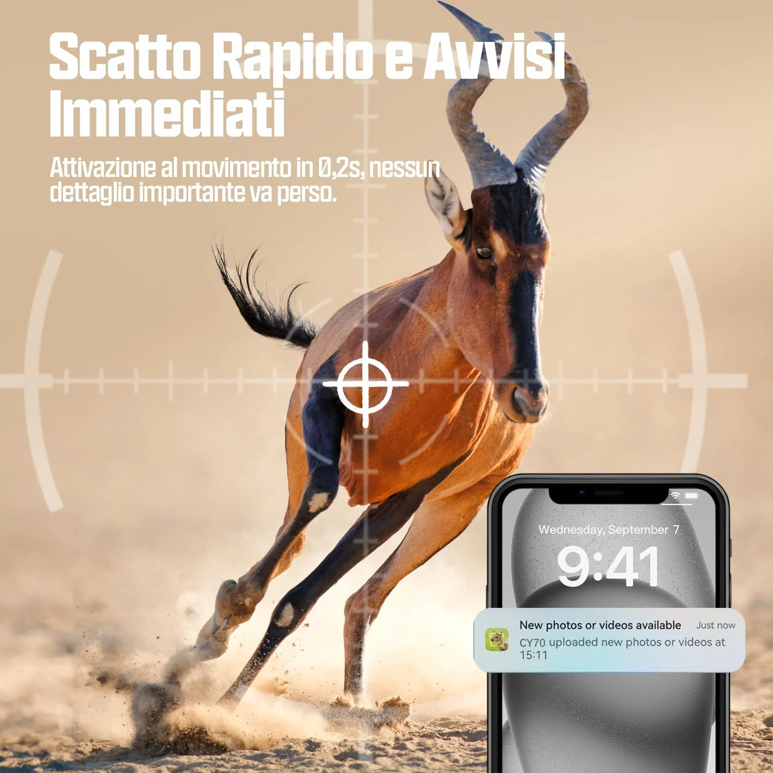 CEYOMUR 4G LTE Fototrappola 2K 48MP con SIM, Sensore di Movimento, Scatto 0,2s, IP66