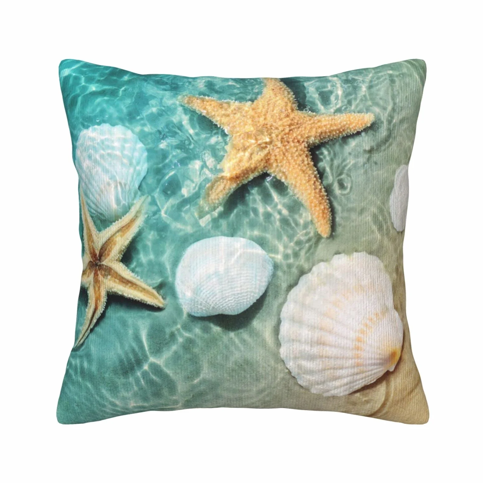 Federa per cuscino quadrata stampata stella marina 45 x 45 cm