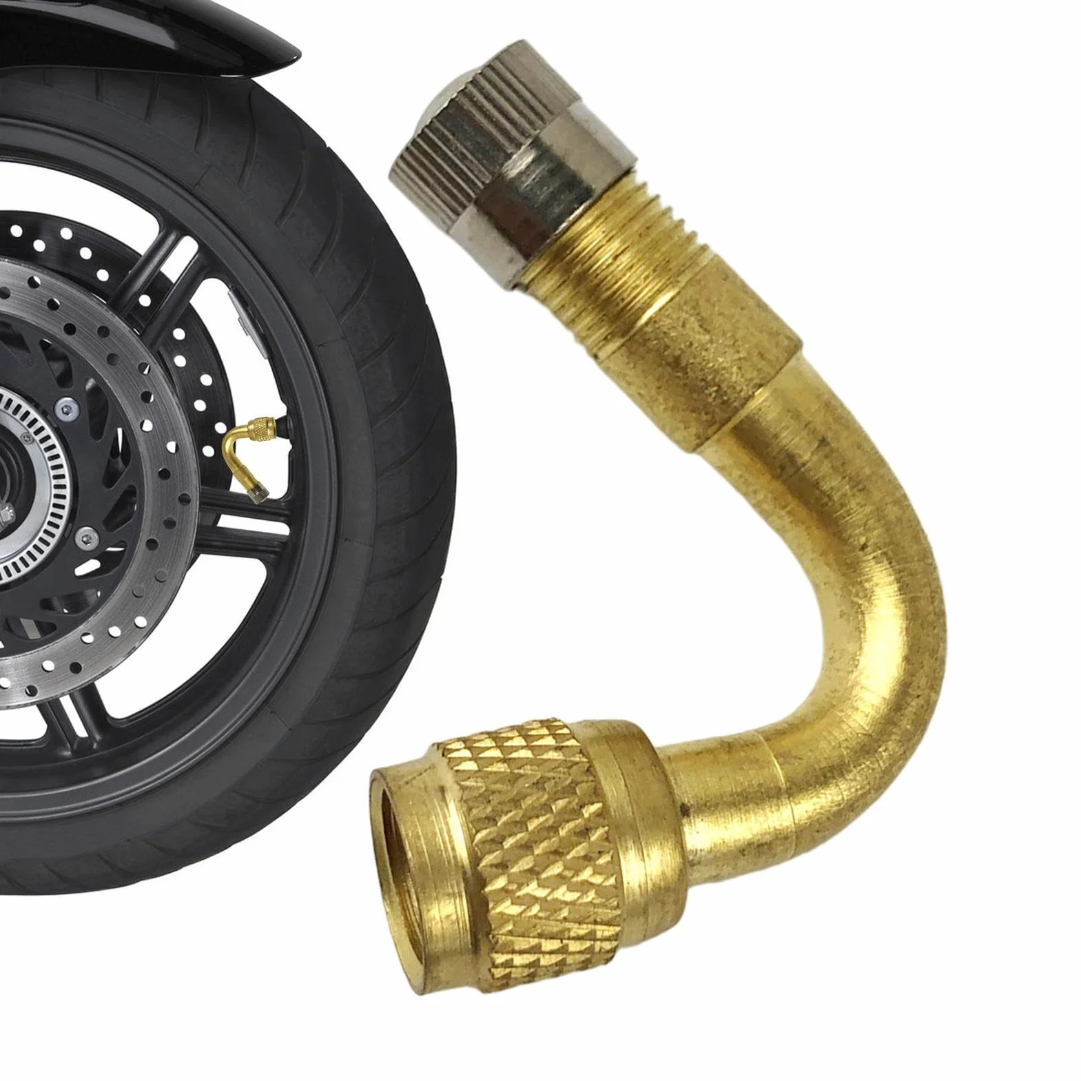 Asta di estensione per valvola pneumatici da 15 g, adattatore per stelo, prolunga 'aria, connettore a 90 gradi, strumento di gonfiaggio portatile per biciclette, moto, ruote di scooter, facile
