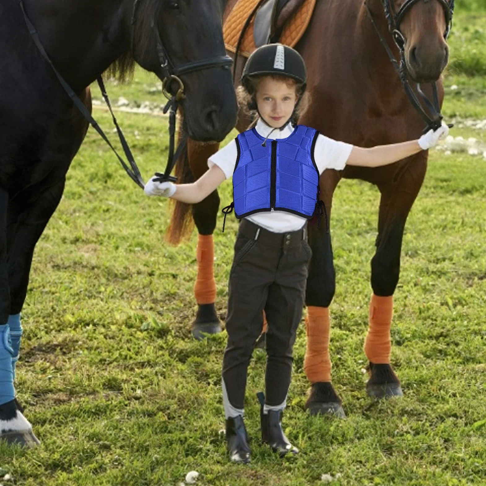 Gilet Equestre Gilet Protettivo per Il Corpo Imbottito in Schiuma Sicurezza Equitazione Equipaggiamento Protettivo per Giovani Equestri Campo Equestre