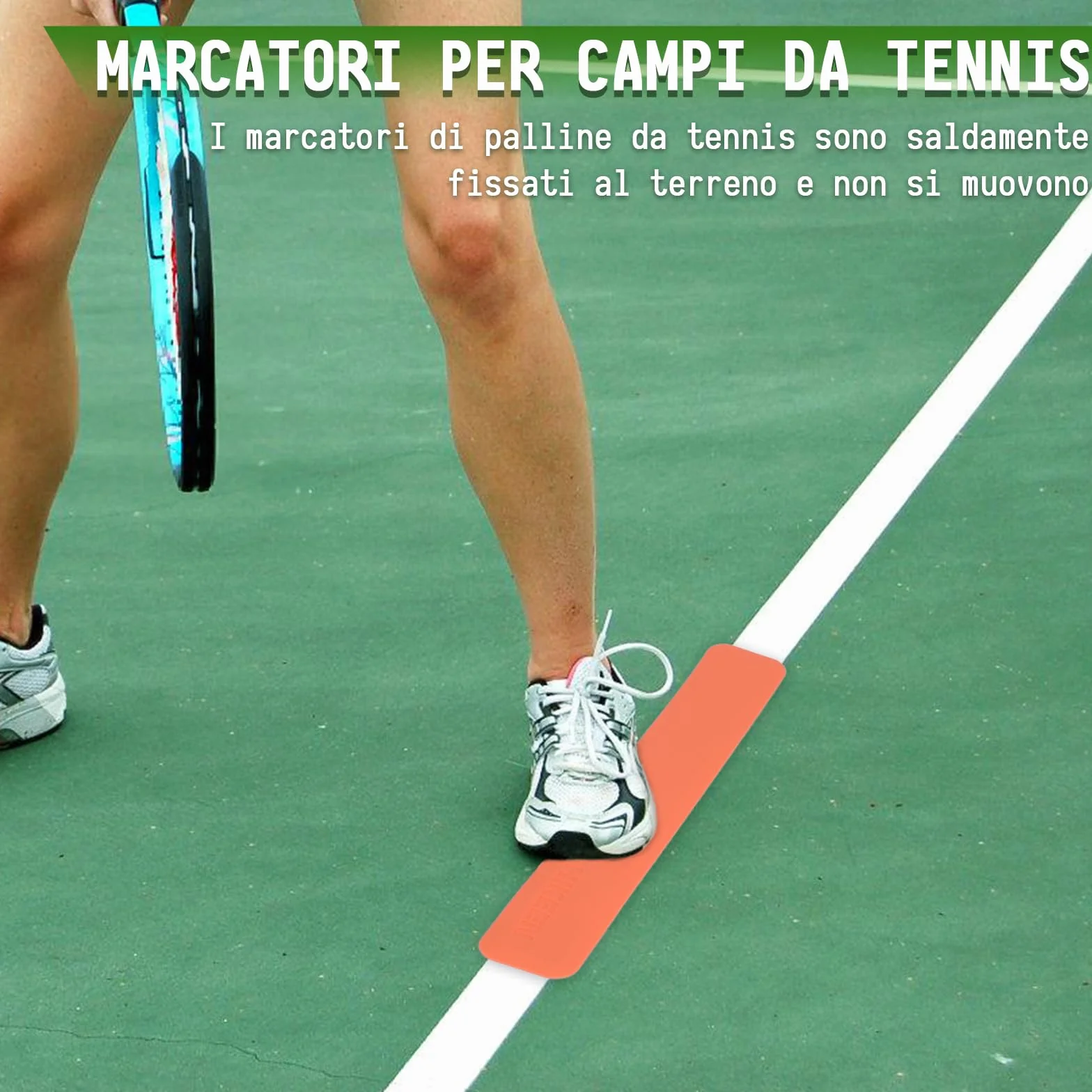 BOOSTEADY Kit Marcatori Linee Campo Pickleball 28 Pezzi Anti-Scivolo Resistenti al Vento