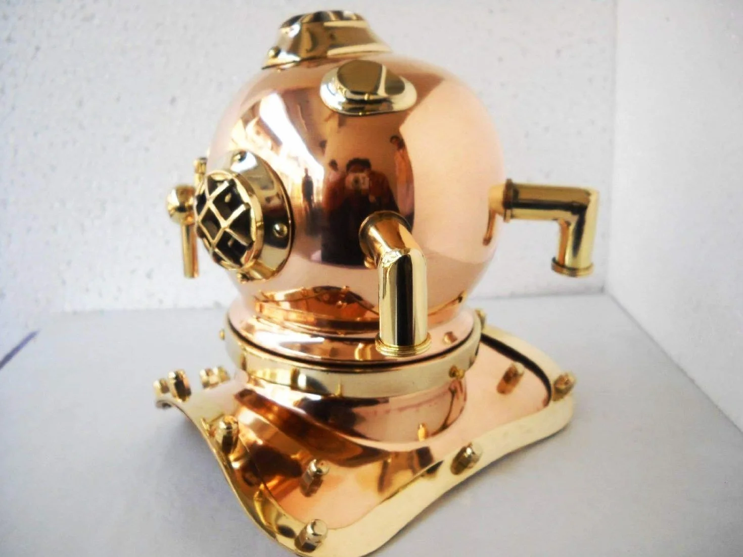 Classic US Navy Mark III Diving Helmet Recreation ottone rame