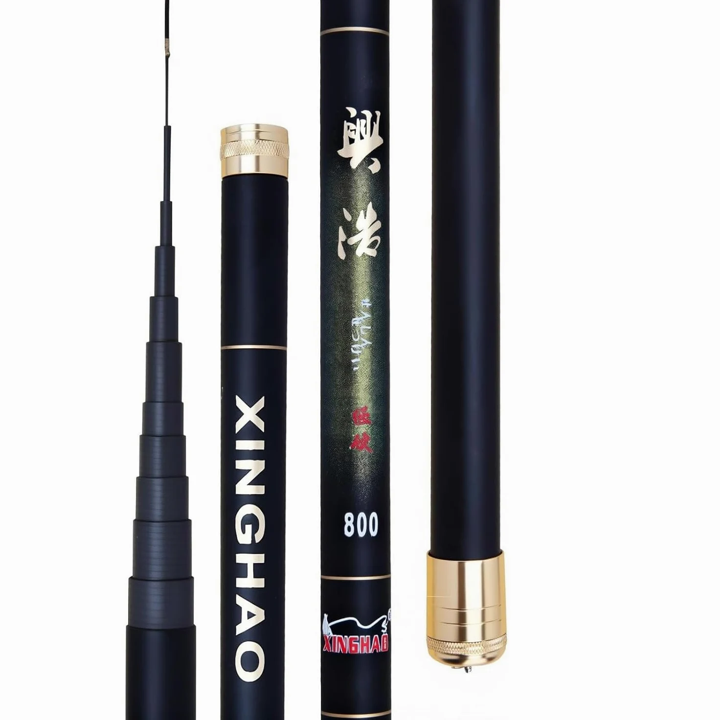 Canne da Pesca telescopiche in Carbonio da 8 m a 12 m, ultraleggere e Super rigide, di Fabbricazione Cinese. Adatte per Laghi, bacini Artificiali e fiumi(9m)