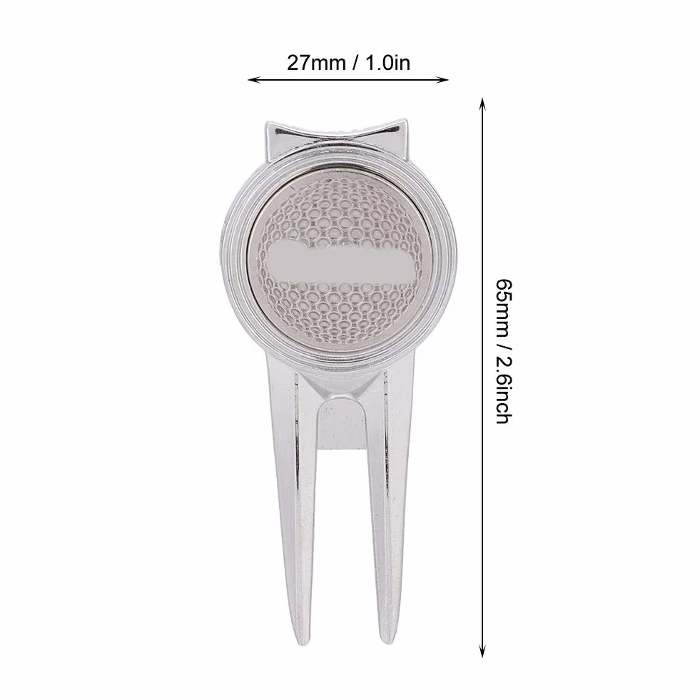 Tbest Golf Divot Strumento di Riparazione Lega di Zinco Magnetico Ball Marker