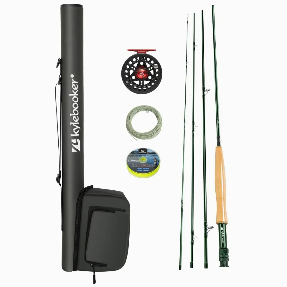 Kylebooker Canna da pesca a mosca con mulinello Combo Kit 3/4/5/6/7/8 Peso Starter Pesca a Mosca Outfit con Borsa per Canna