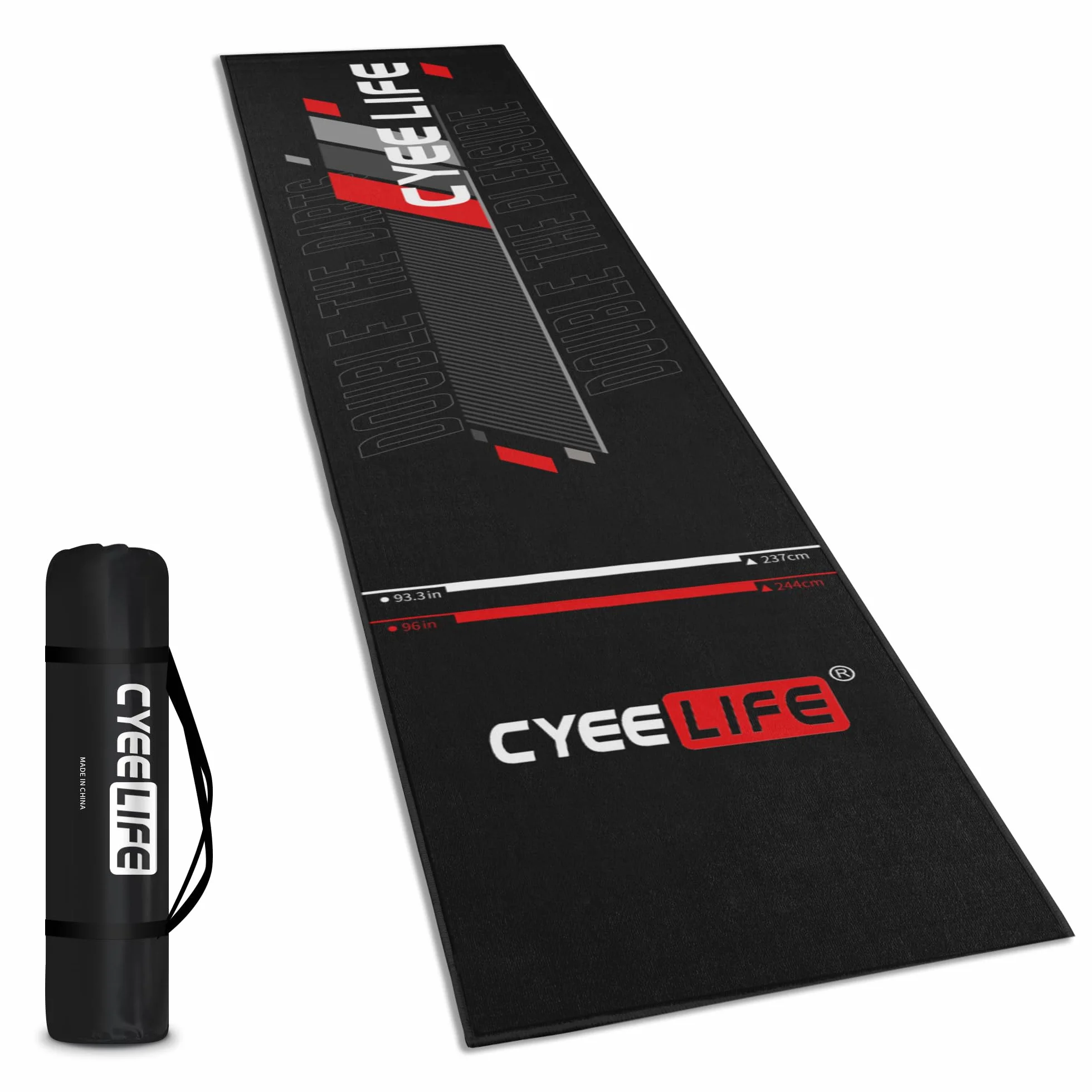 Tappetino per freccette CyeeLife 297 x 66 cm antiscivolo nero