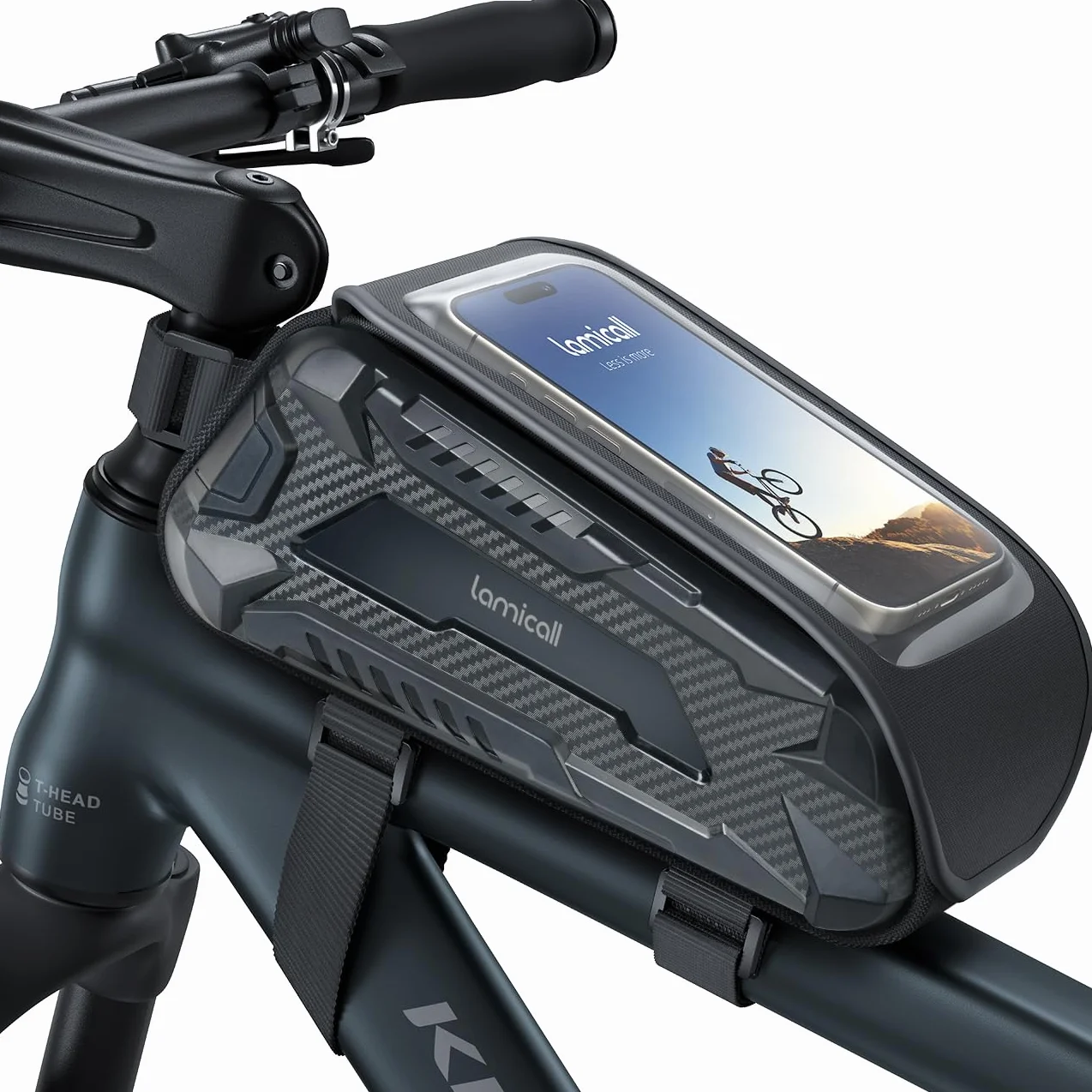 Lamicall Borsa Telaio Bici Impermeabile 1.6 L Capacità, Porta Cellulare Manubrio con Touch Screen TPU per Smartphone Fino a 7"