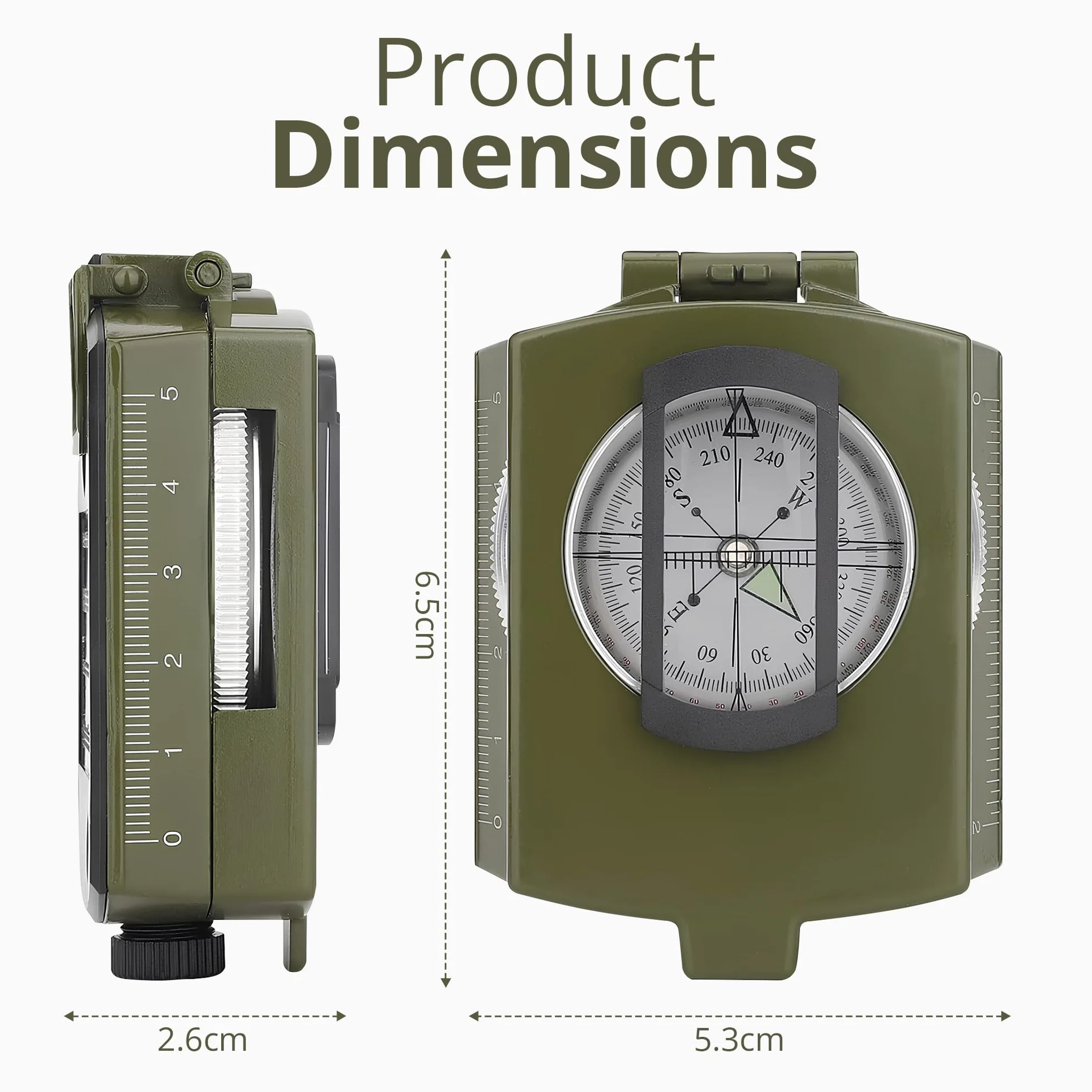 Bussola Professionale Impermeabile Navigazione Militare Fluorescente