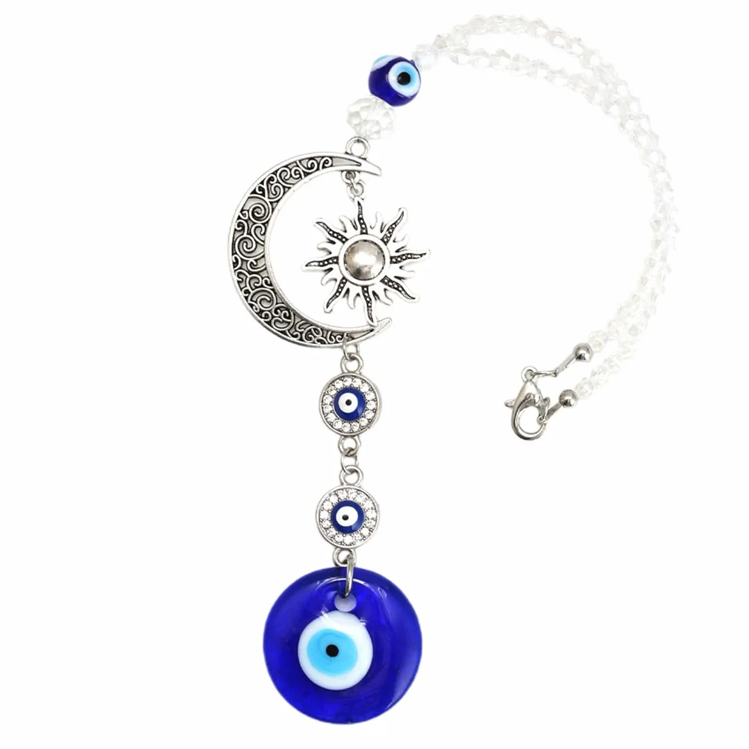 Ornamento da appendere per auto, Occhio turco, occhio blu malvagio per specchietto, Occhio Turco Cristallo, Amuleto Buona Fortuna, malocchio decorazione per auto