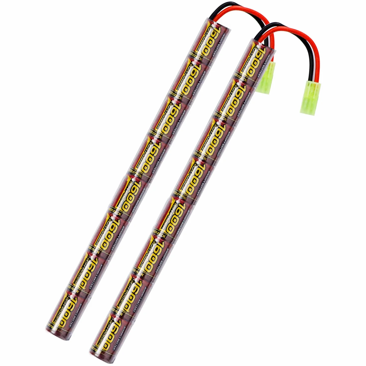 Melasta 9,6V 1600mAh Airsoft Batteria NiMH Butterfly Nunchuck con Mini Tamiya Connettore 2 PCS