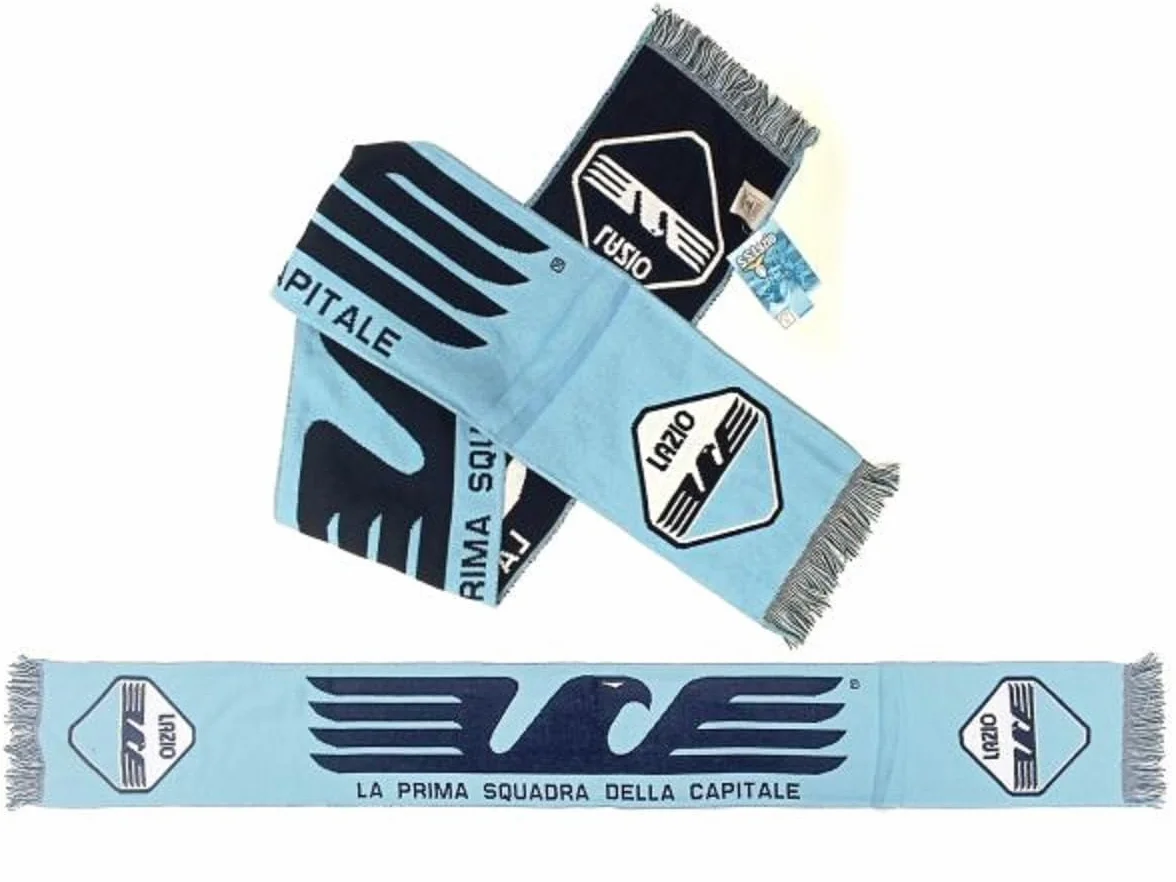 ABCTEXILE Nuova Sciarpa Lazio Tifoso Jaquard Ufficiale 140 x 20 cm