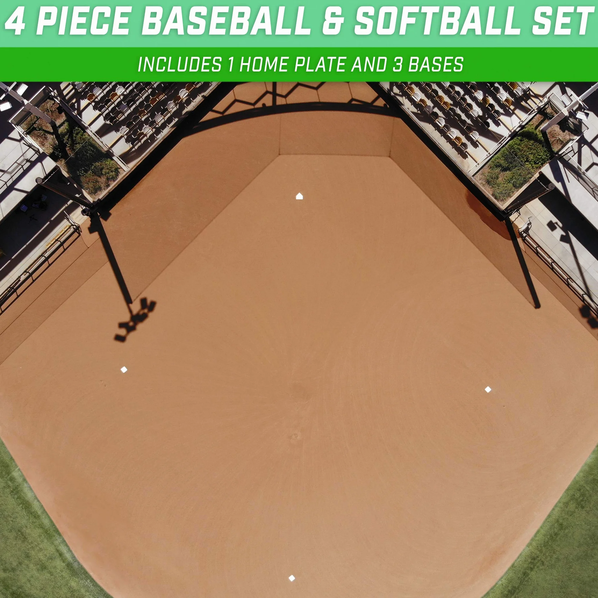 GoSports Set base da baseball e softball, 4 pezzi, resistente, per atleti