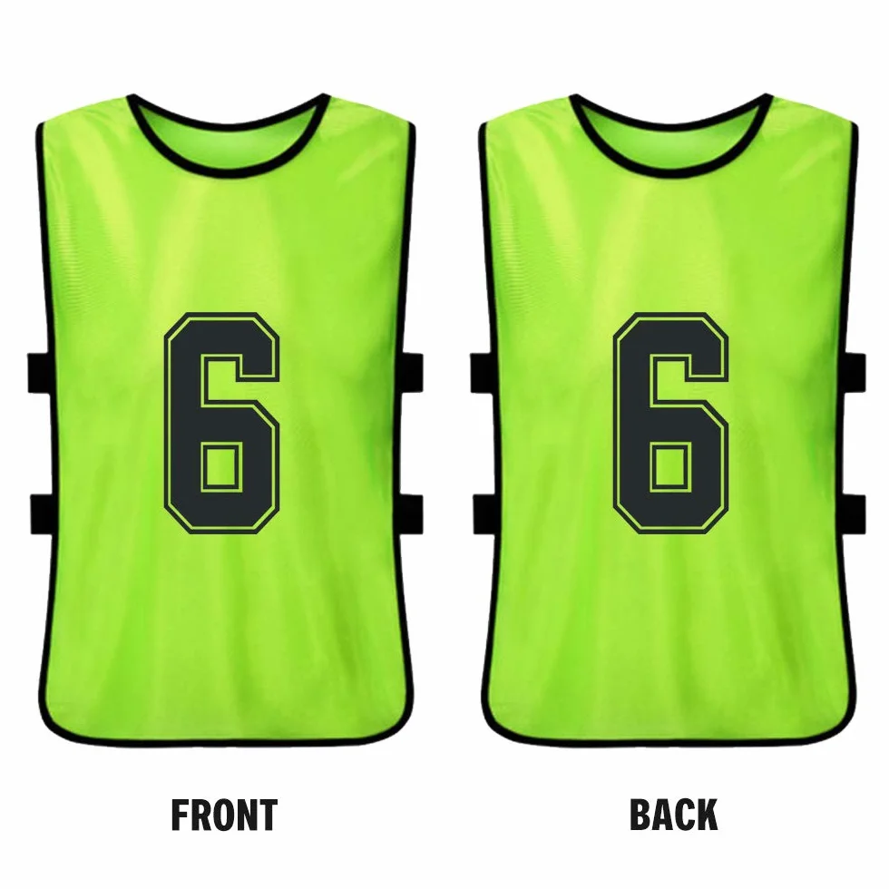 Maglie da Calcio Numerate 12 PCS Adulti Soccer Pinnies Quick Drying Training Gilet Sportivo
