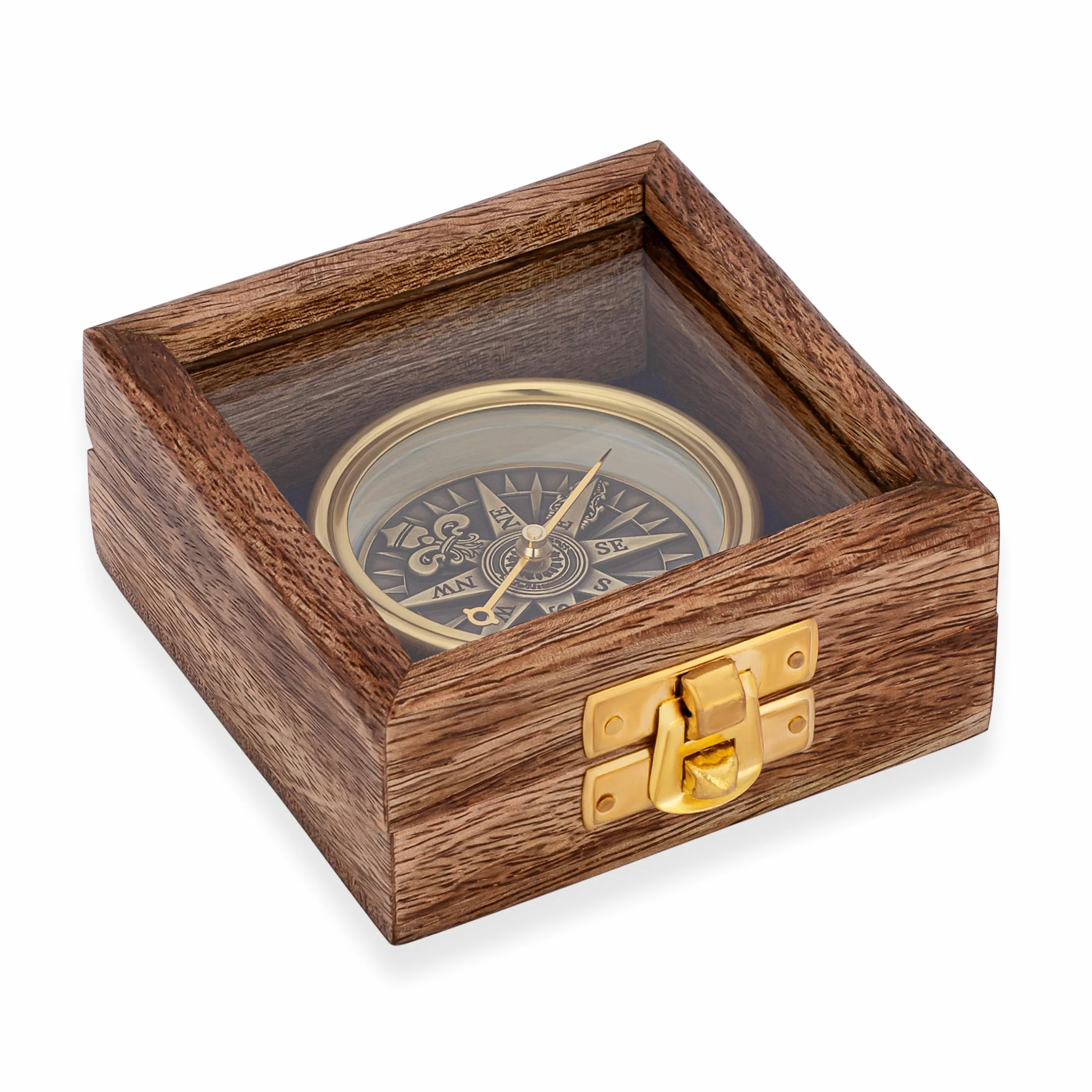 NKlaus Bussola 6cm Rosa dei venti 3D ottone indicatore direzione marittima
