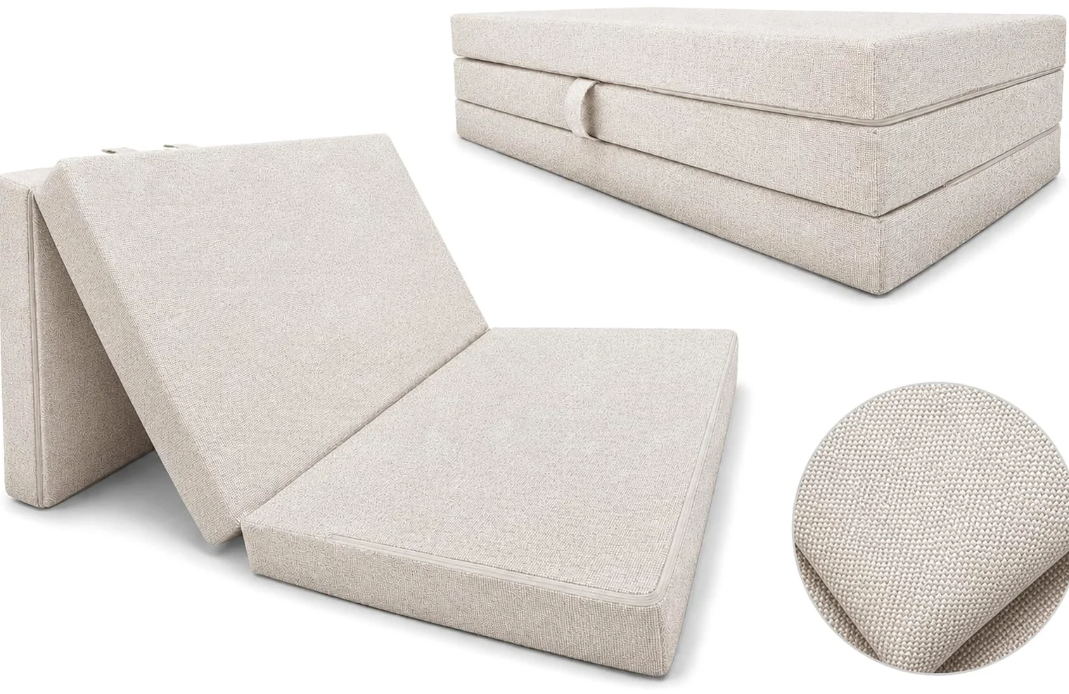 Odolplusz Materasso pieghevole in schiuma con rivestimento, 120 x 200 x 10 cm, per campeggio, da viaggio, per ospiti, pieghevole