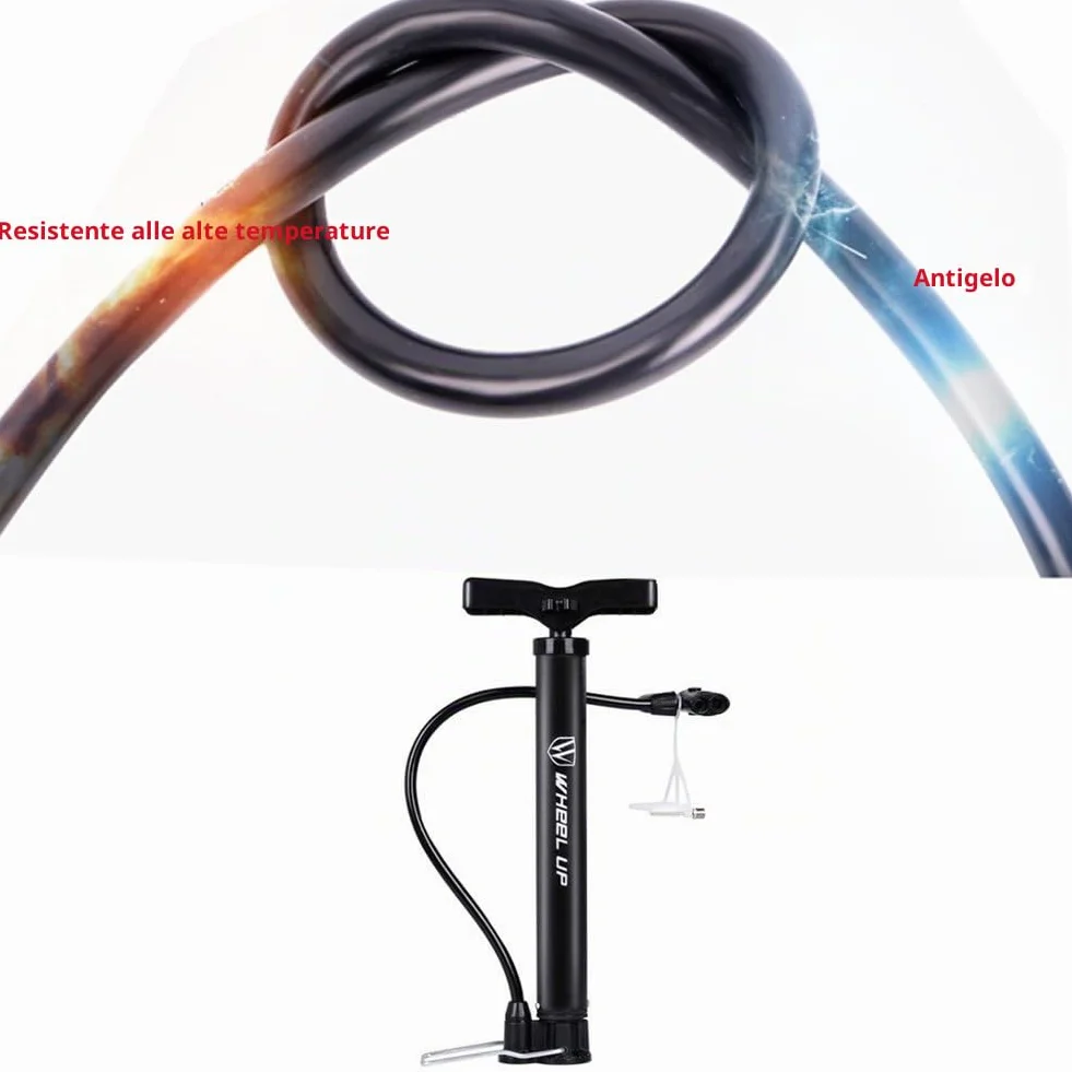 Letton Pompa da pavimento portatile per bicicletta 8 bar valvole Presta Schrader ago multifunzione