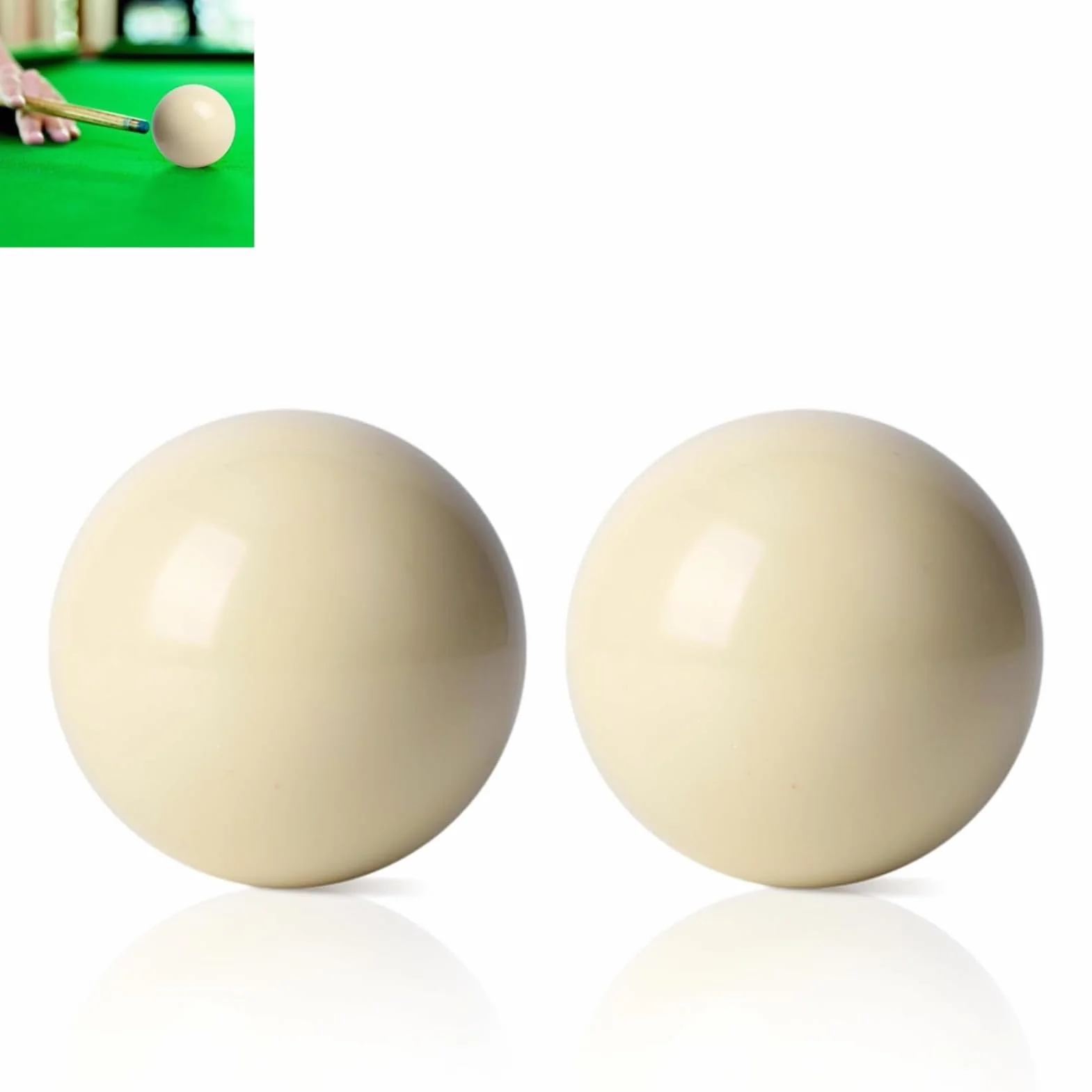 Palla da Biliardo Bianca 5,72 cm Pallino da Biliardo in Resina Universale 2 Pezzi