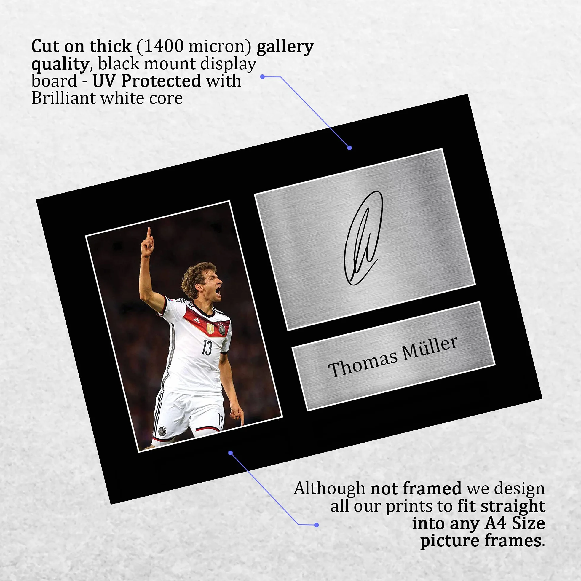 Thomas Muller Germany Immagine Autografia Stampa A4 Fan Sostenitori