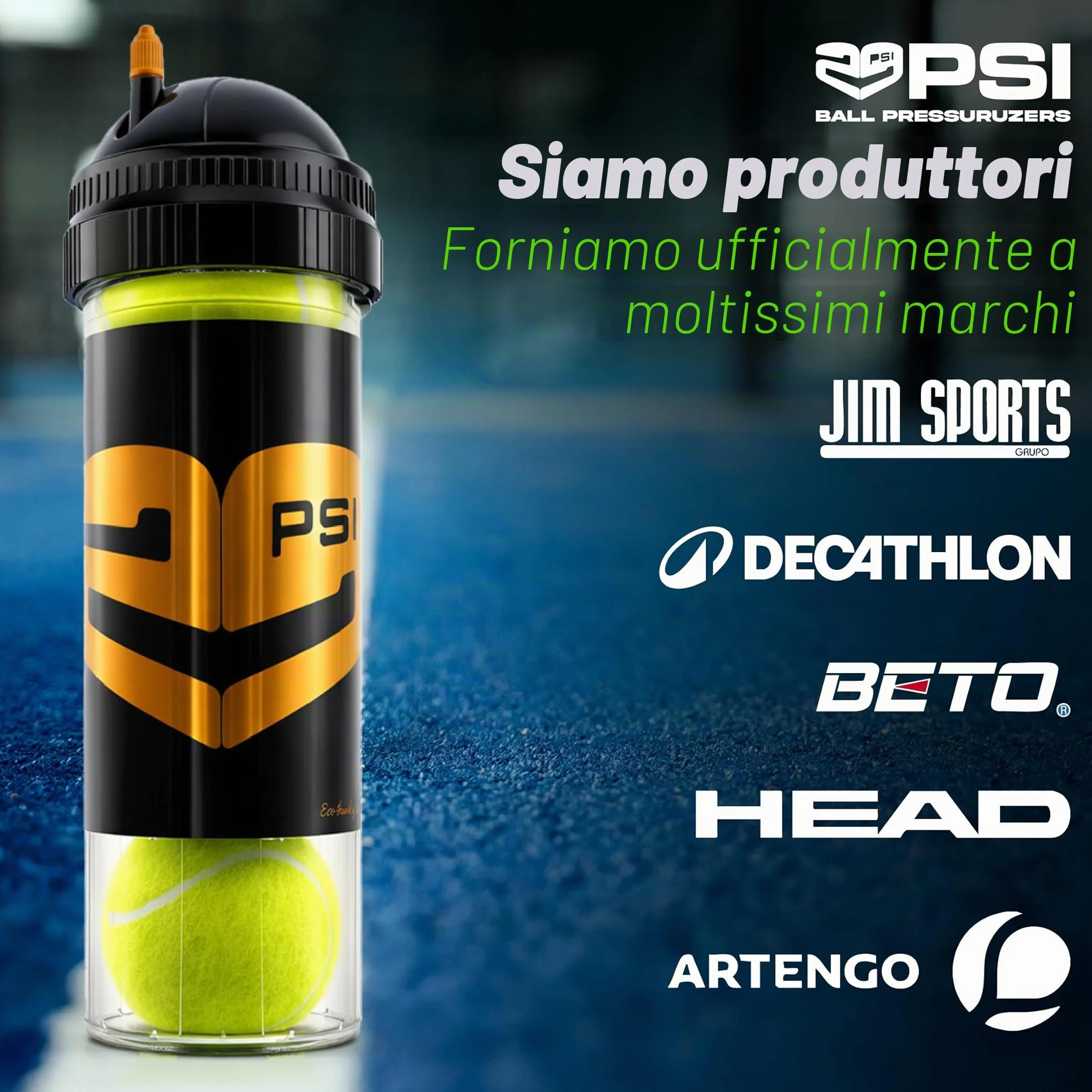 TUBOPLUS Pressurizzatore Palline Tennis Paddle 29PSI Mantiene Pressione Rimbalzo Barca Stagna